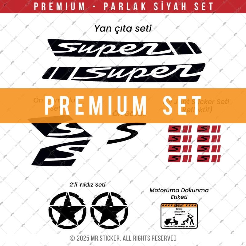 STS43 Vespa Uyumlu Super Yan Cita Seti Renk Secenekli
