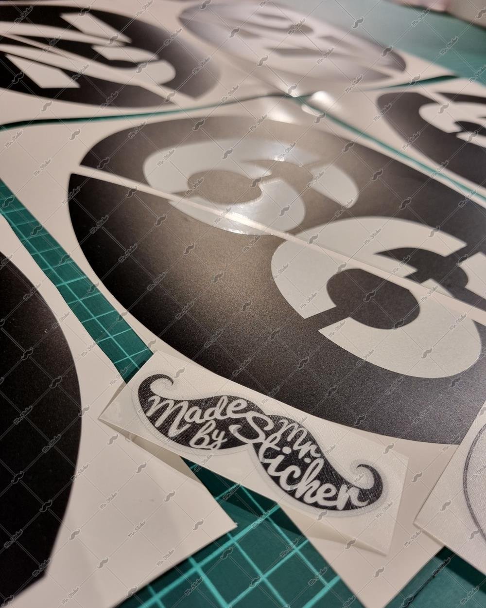 STS44 Vespa Sei Giorni HPE Uyumlu Beyaz Reflektif Numaralı Custom Numara Seti