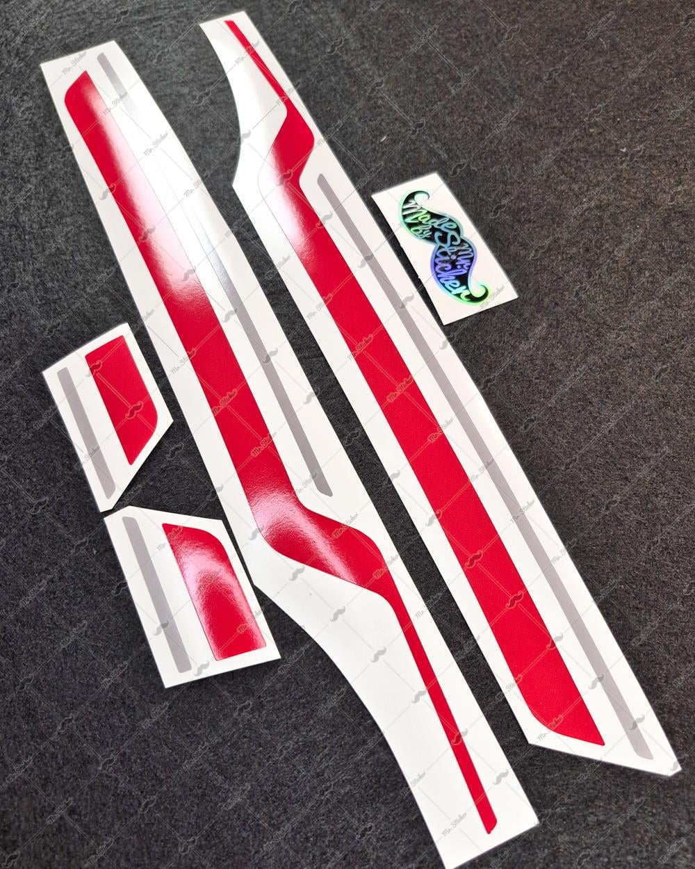 STS45 Vespa GTS 250 GTS 300 Uyumlu Yan Çıta Sticker Seti Renk Seçenekli