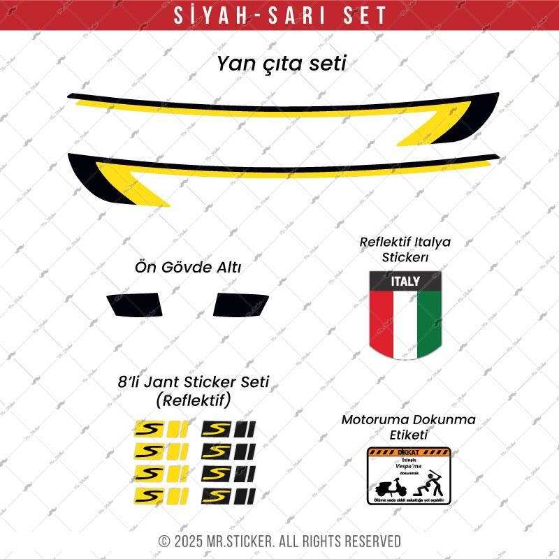 STS47 Vespa Primavera ve Sprint Uyumlu Yan Cita Sticker Seti