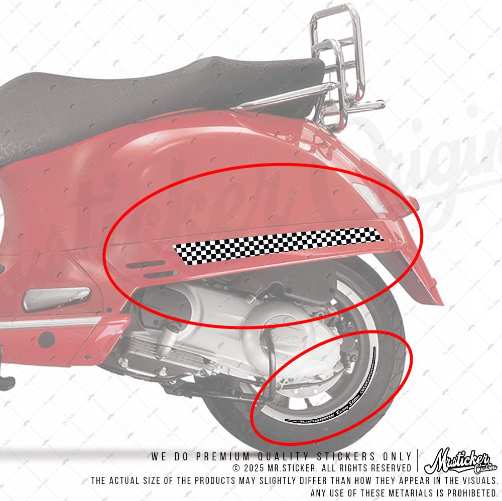 STS49 Damali Vespa GTS250 GTS300 Yan Cita Sticker Seti