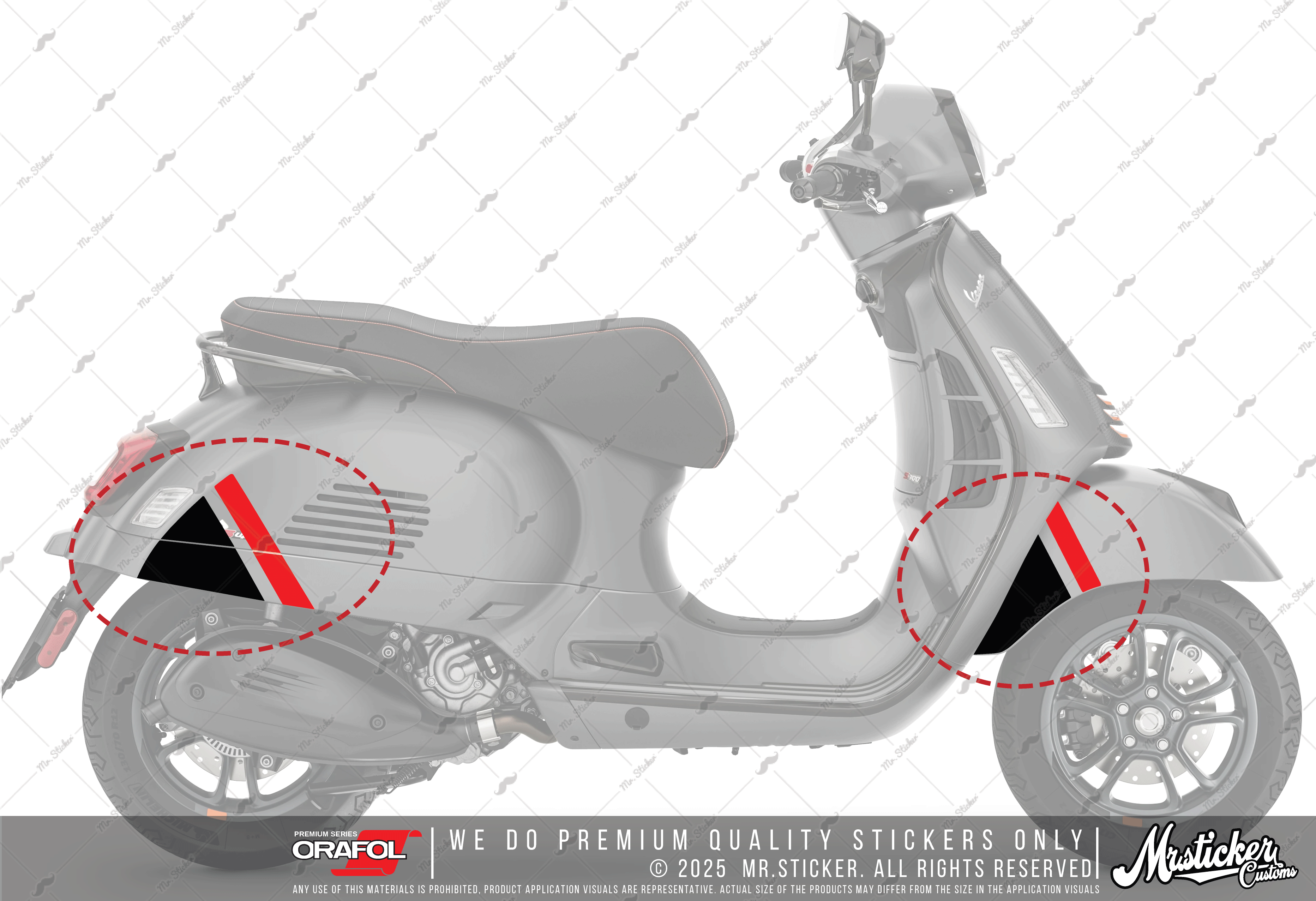 STS67 Vespa GTS Super Sport Uyumlu Sticker Seti