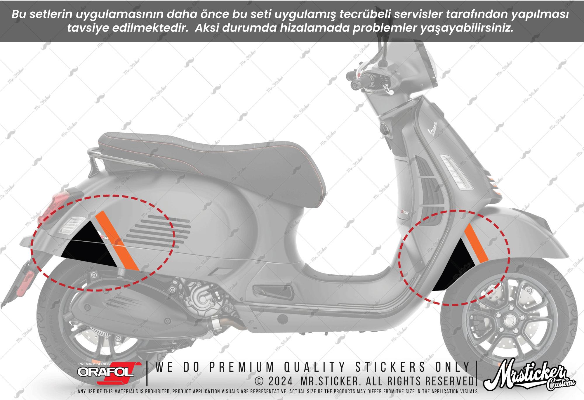 STS67 Vespa GTS Super Sport Uyumlu Sticker Seti