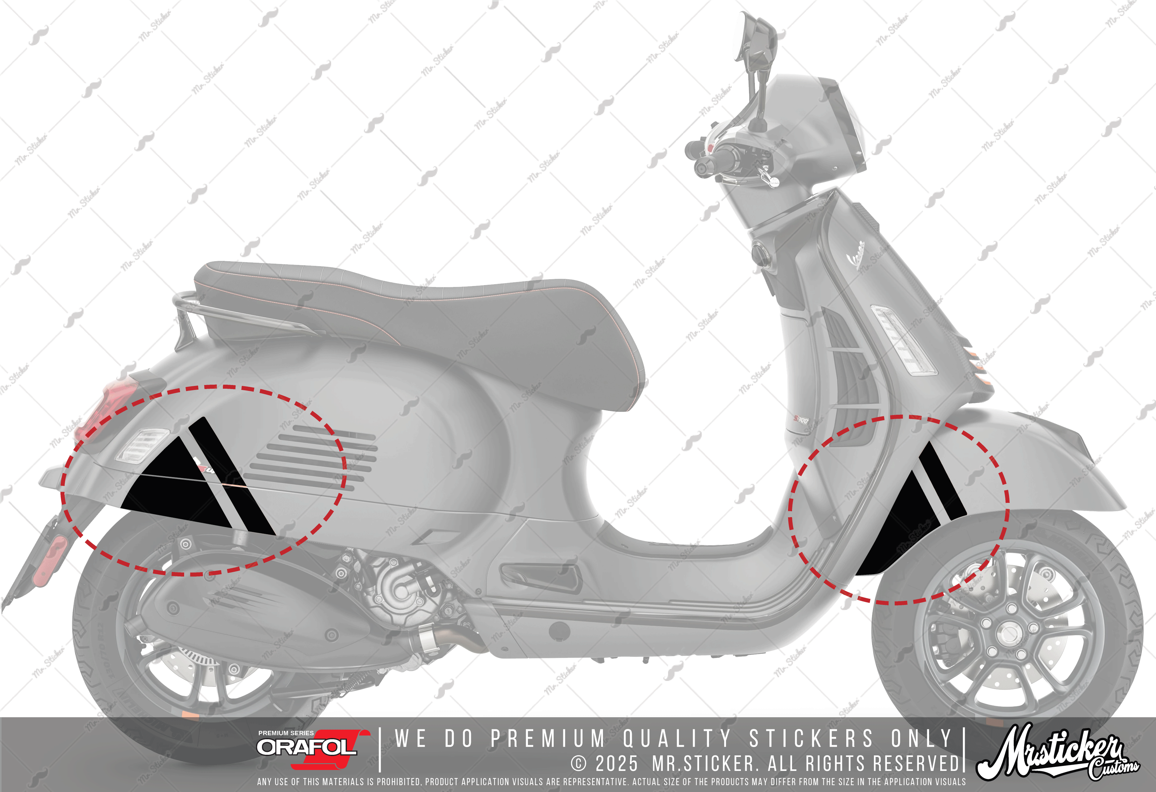 STS67 Vespa GTS Super Sport Uyumlu Sticker Seti