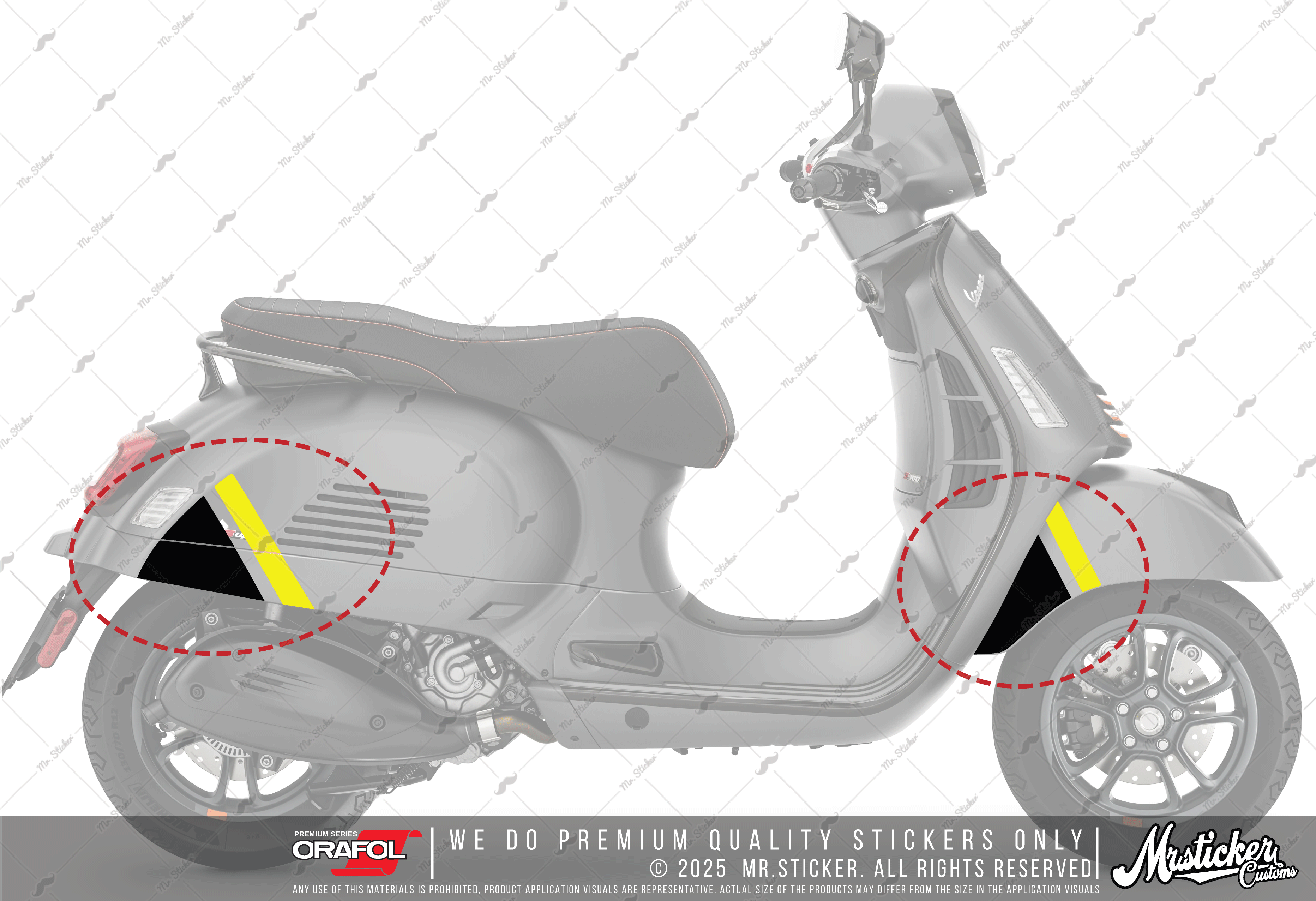 STS67 Vespa GTS Super Sport Uyumlu Sticker Seti