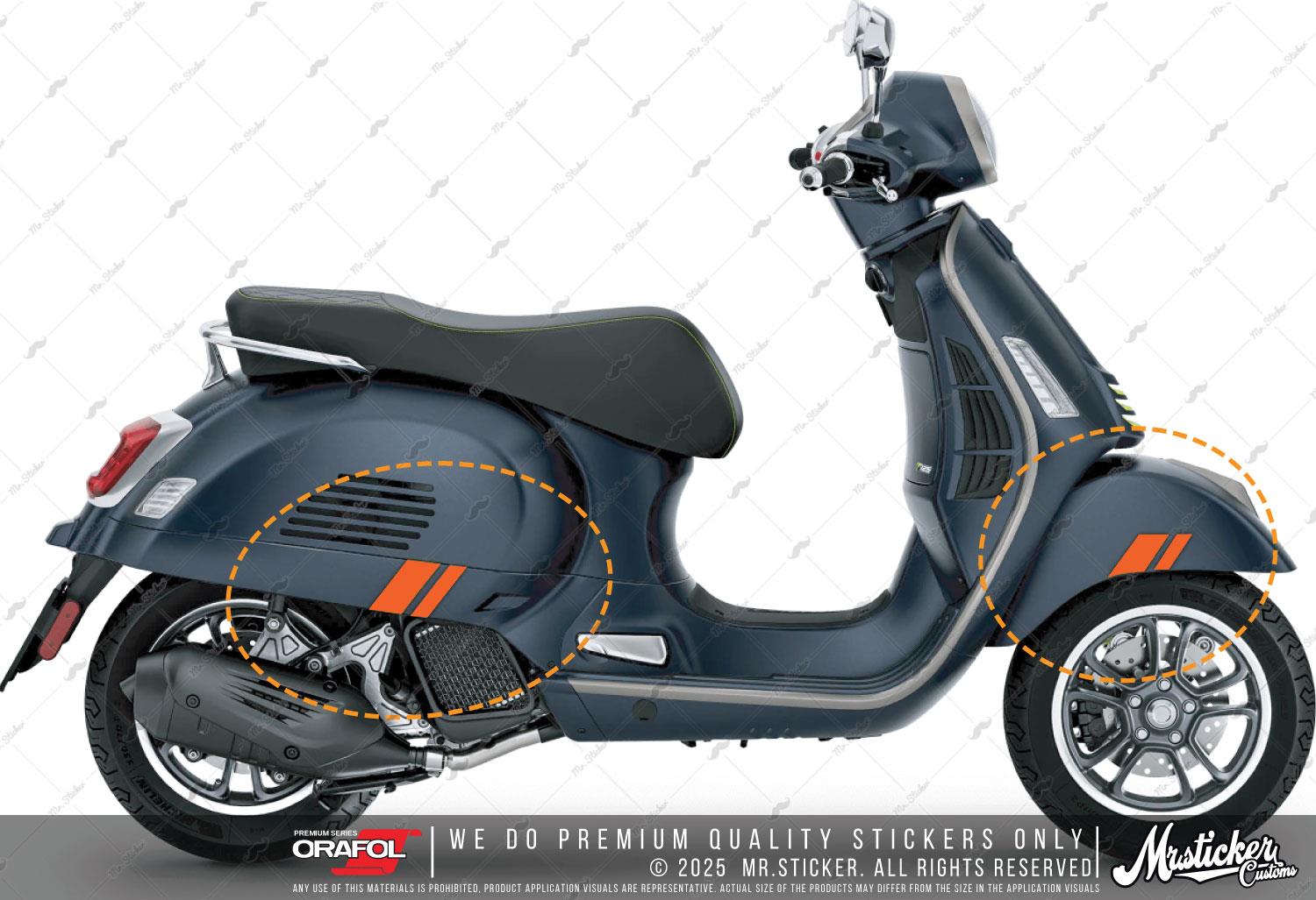 STS68 Reflektif Vespa GTS Super Tech Uyumlu Yan Çita Seti