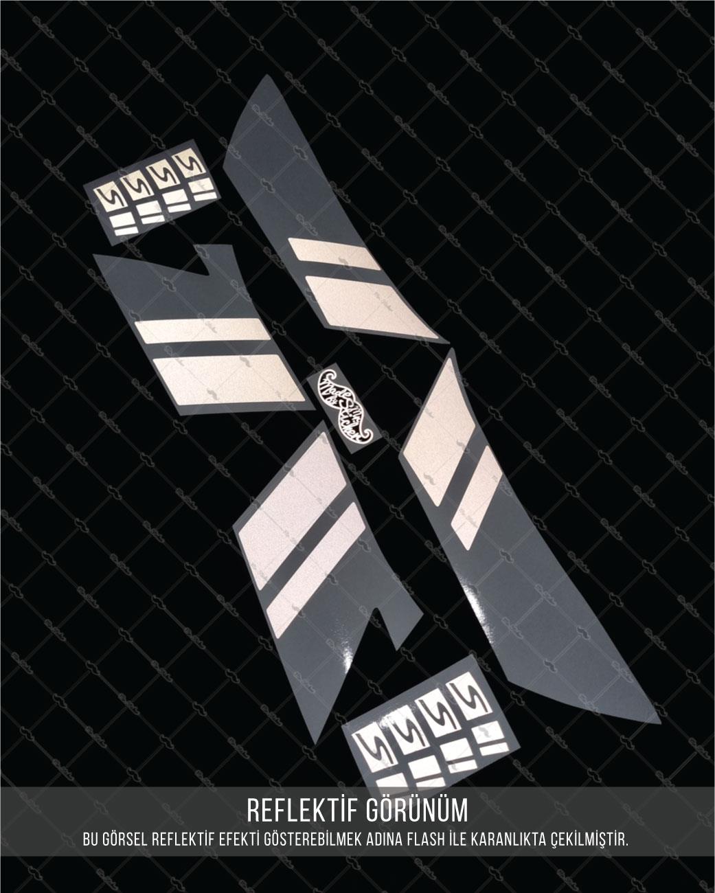 STS68 Reflektif Vespa GTS Super Tech Uyumlu Yan Çita Seti
