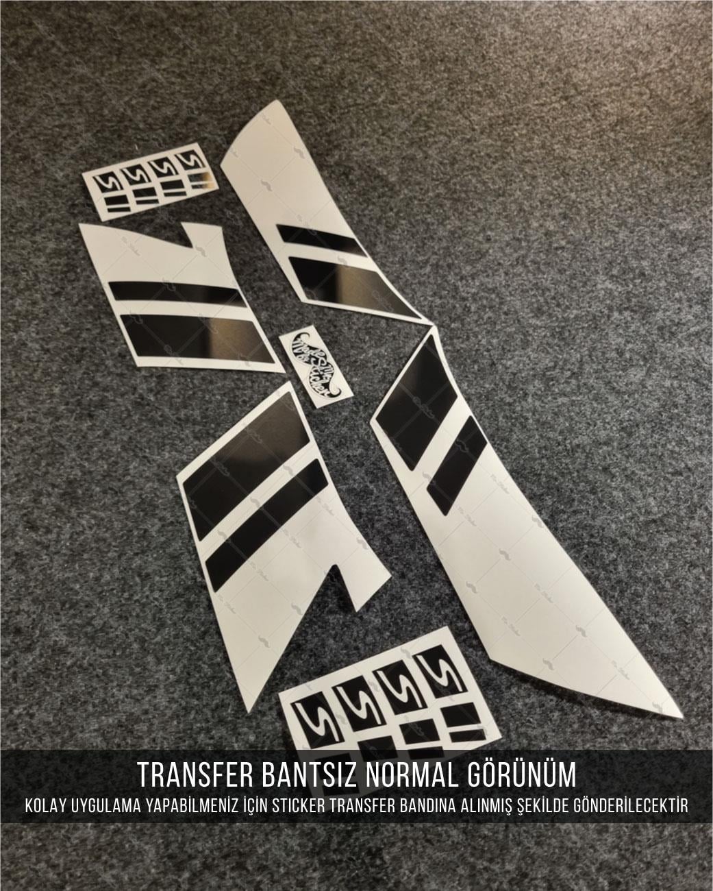 STS68 Reflektif Vespa GTS Super Tech Uyumlu Yan Çita Seti