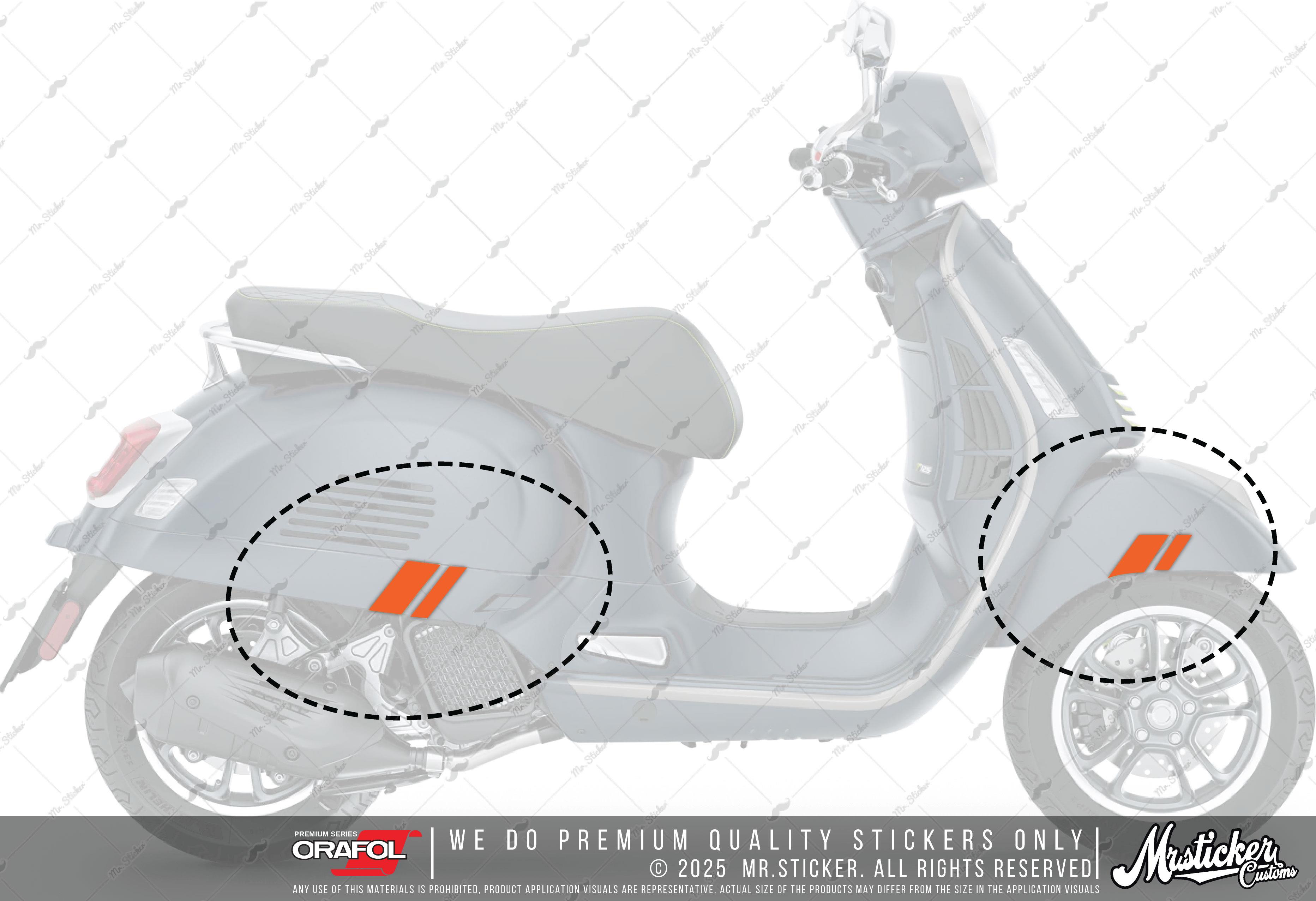 STS68 Reflektif Vespa GTS Super Tech Uyumlu Yan Çita Seti