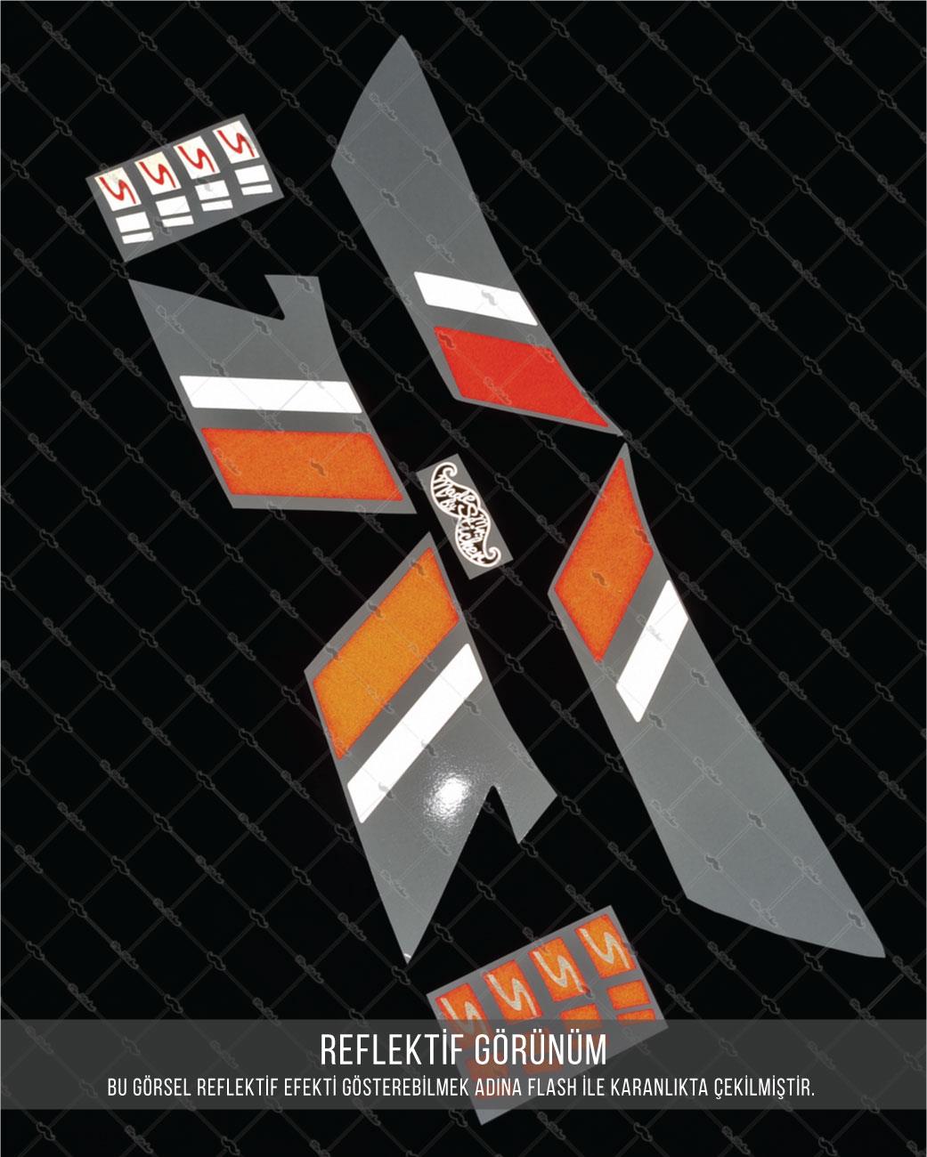 STS68 Reflektif Vespa GTS Super Tech Uyumlu Yan Çita Seti