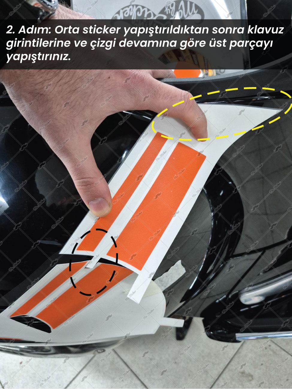 STS70 Vespa Uyumlu Yan Gövde Sticker Seti Renk Secenekli
