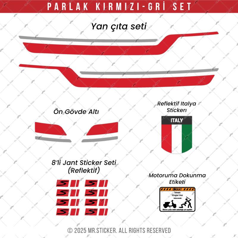 STS74 Primavera Spint Uyumlu Yan Çıta Sticker Seti Renk Seçenekli