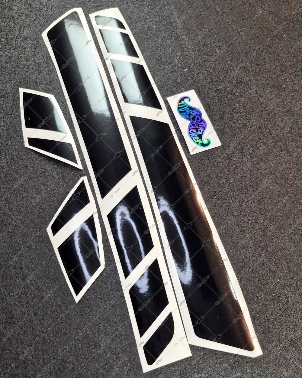 STS8 Siyah Vespa GTS250 GTS300 Uyumlu Yan Çıta Sticker Seti