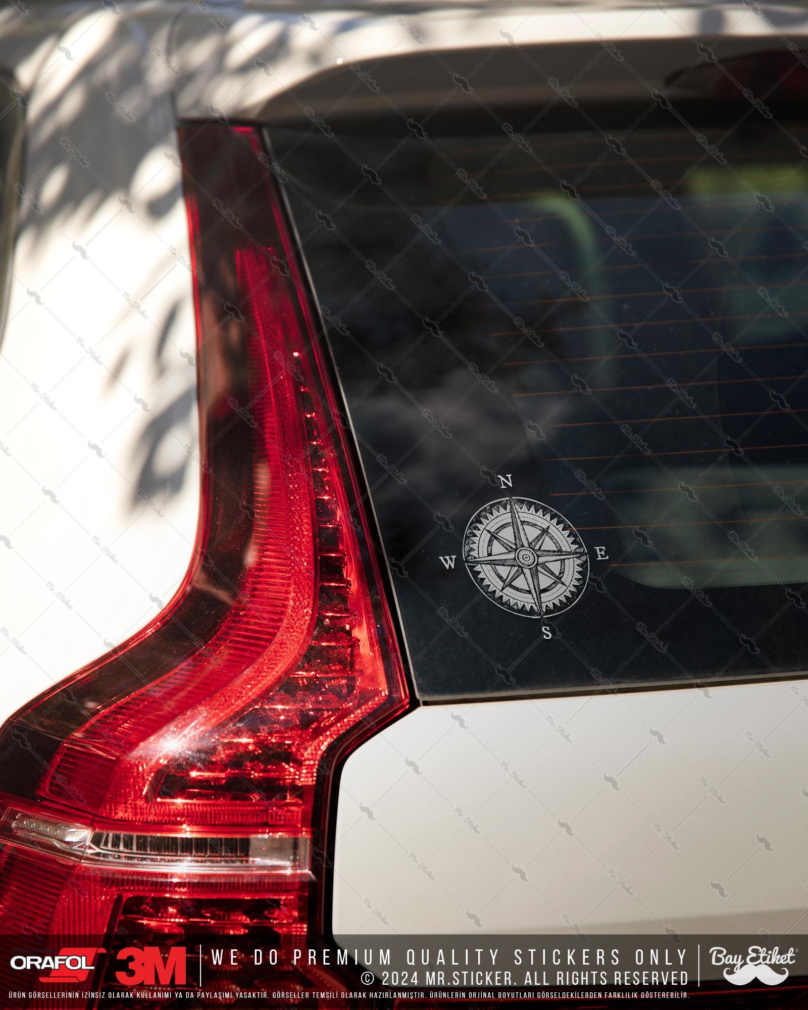 TWT8 Beyaz Eskiz Çalışma Pusula Etiketi Şeffaf Sticker