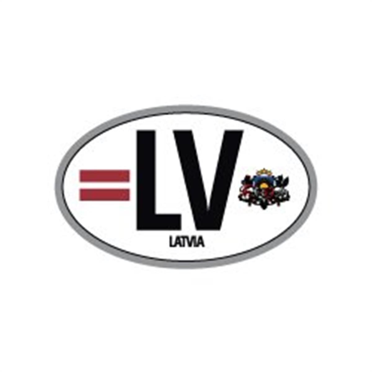 ULK53 Letonya (LV) Reflektif Ulke Etiketi