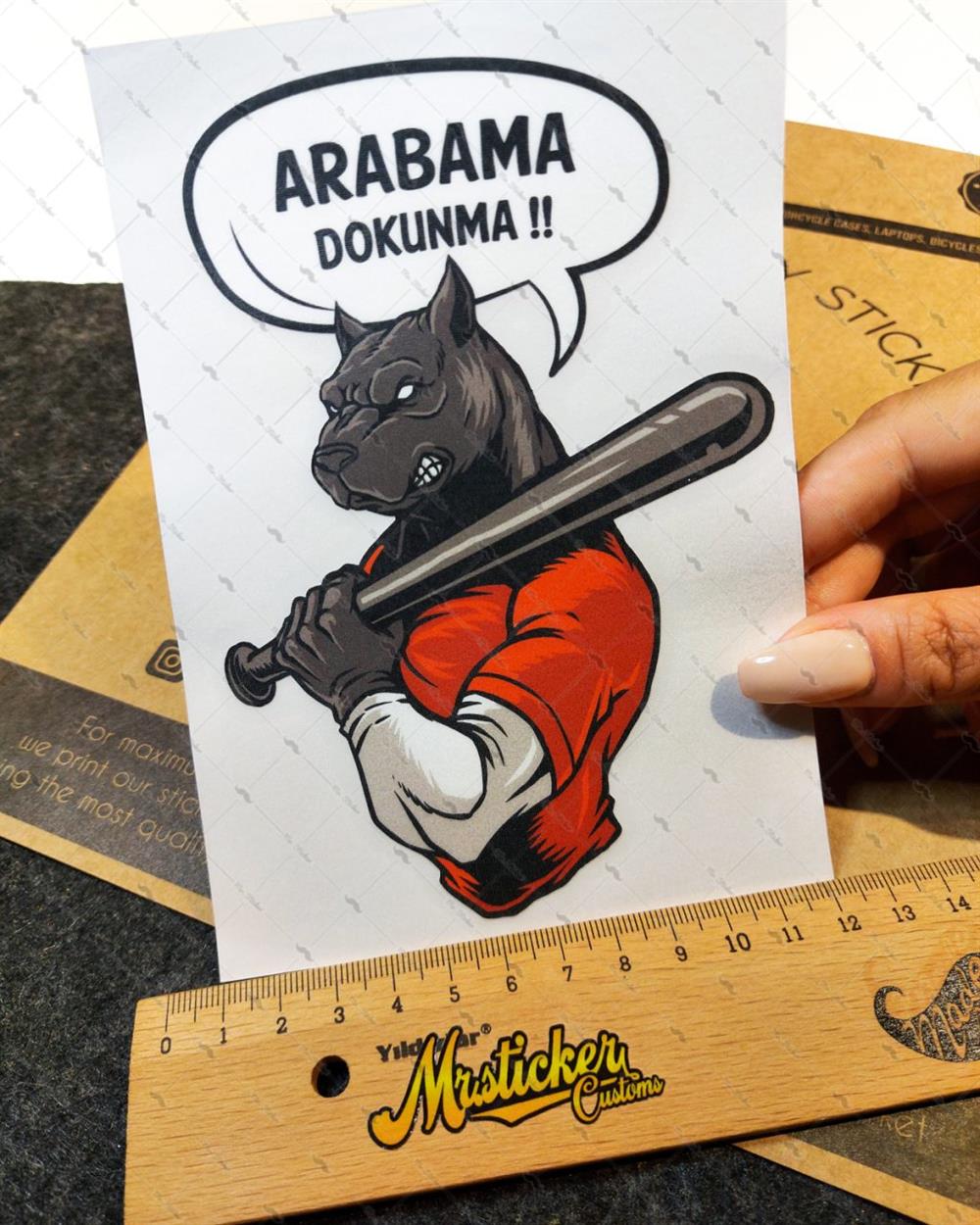 WRN29 Arabama Dokunma Kizgin Pitbull Etiketi