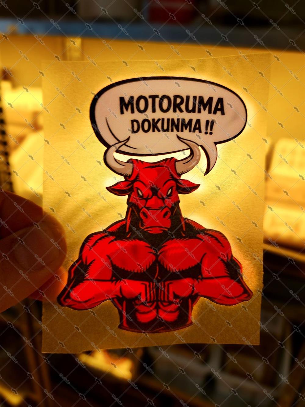 WRN34 Motoruma Dokunma Kizgin Boga Etiketi