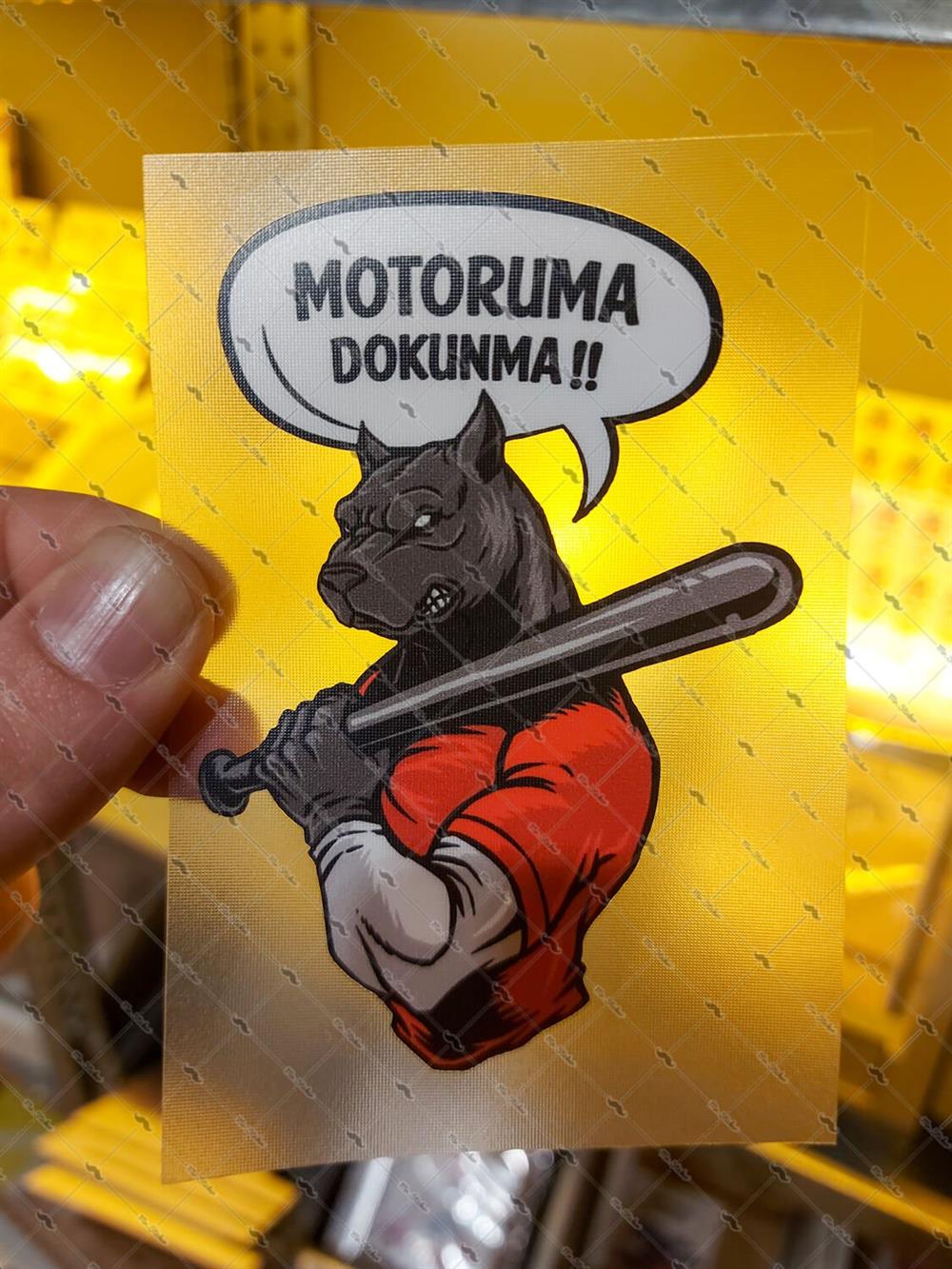 WRN35 Motoruma Dokunma Kizgin Pitbull Etiketi