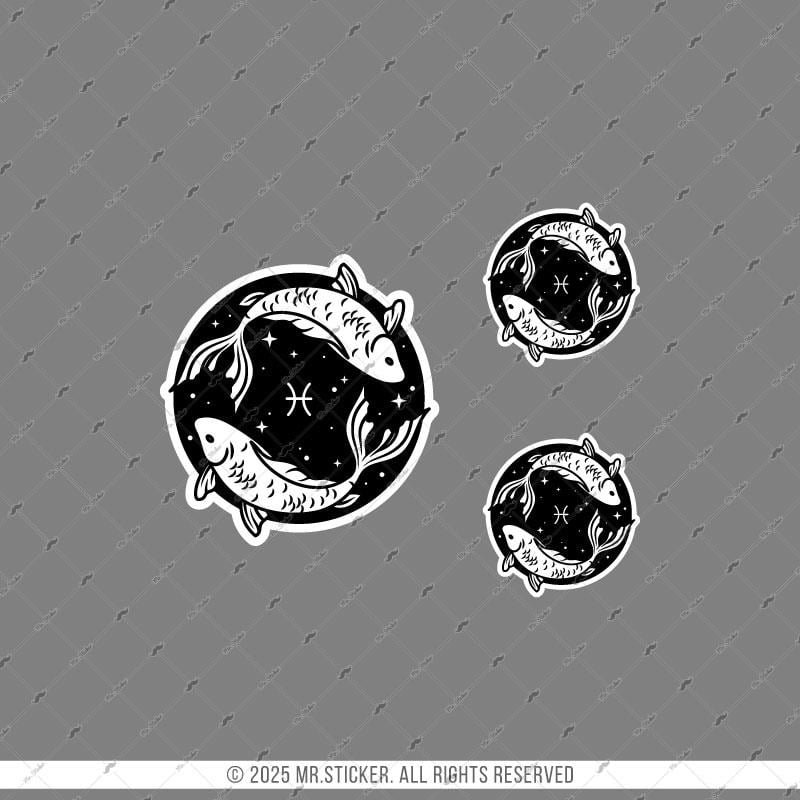 ZDC12 Reflektif Balık Burcu 3lü Sticker Seti