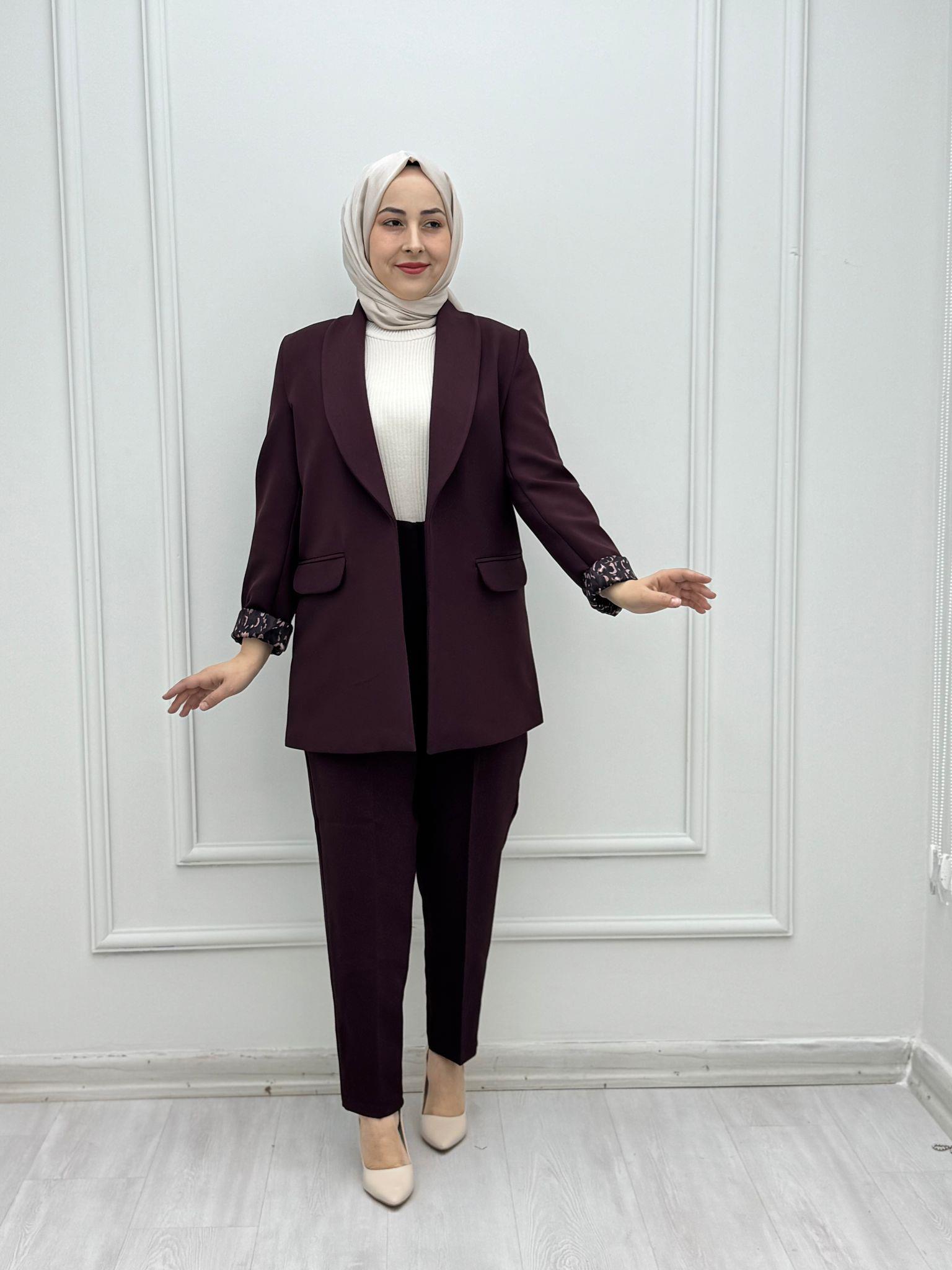 0022-Şal Yaka Takım-Mürdüm