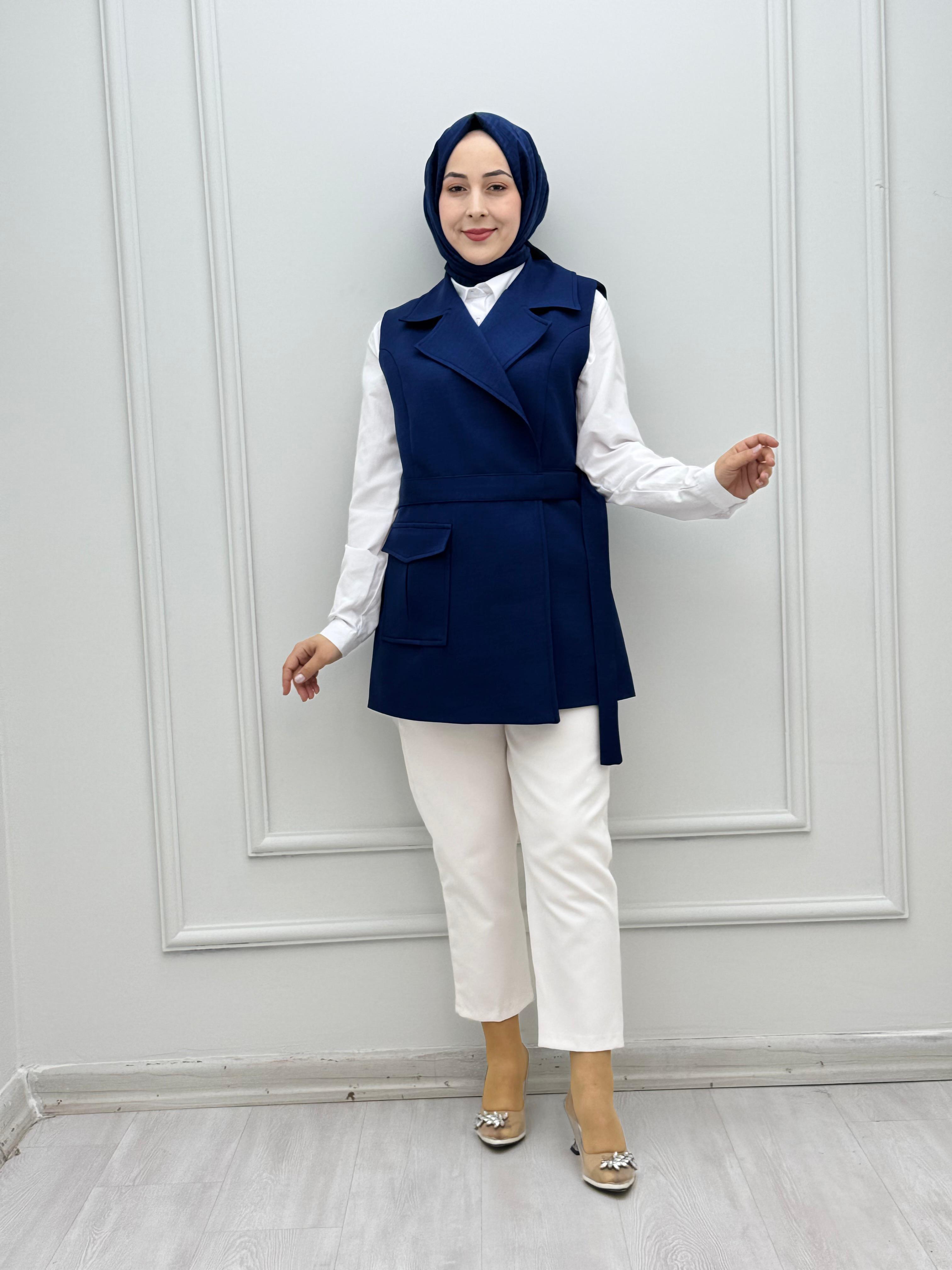 0122-Tasarım Yelek-Lacivert