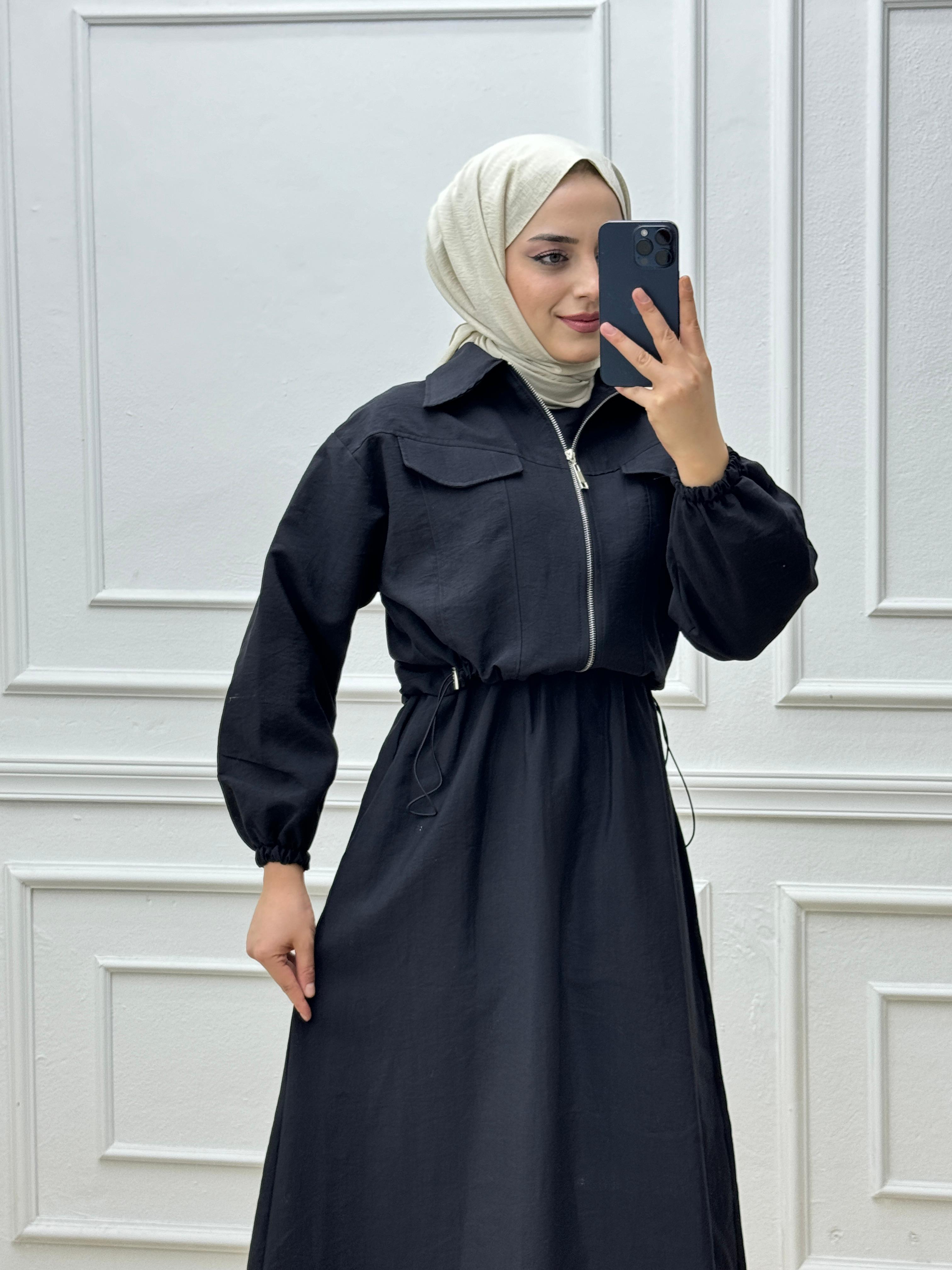 0134-Ceketli Spor Elbise-Siyah