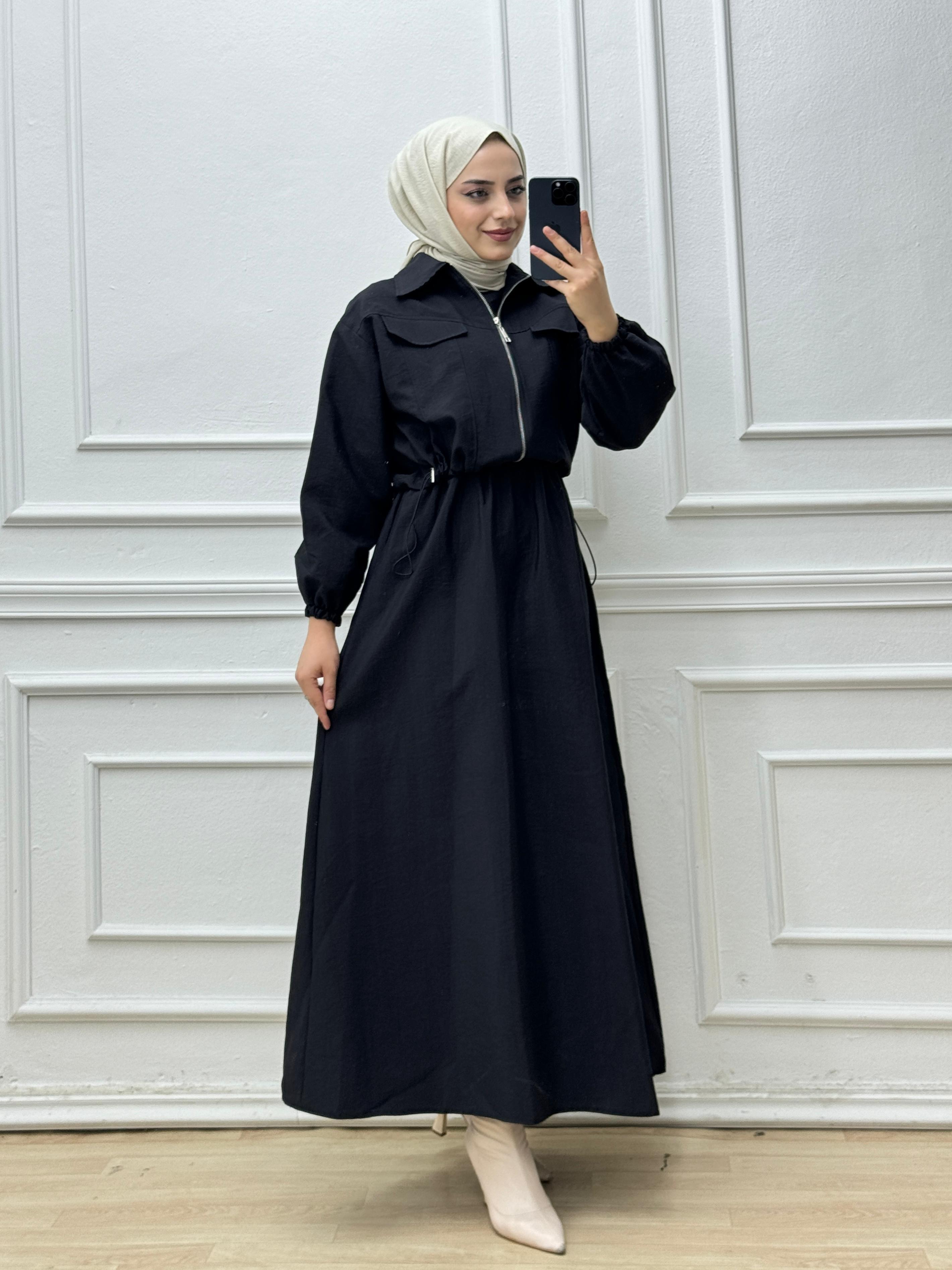 0134-Ceketli Spor Elbise-Siyah