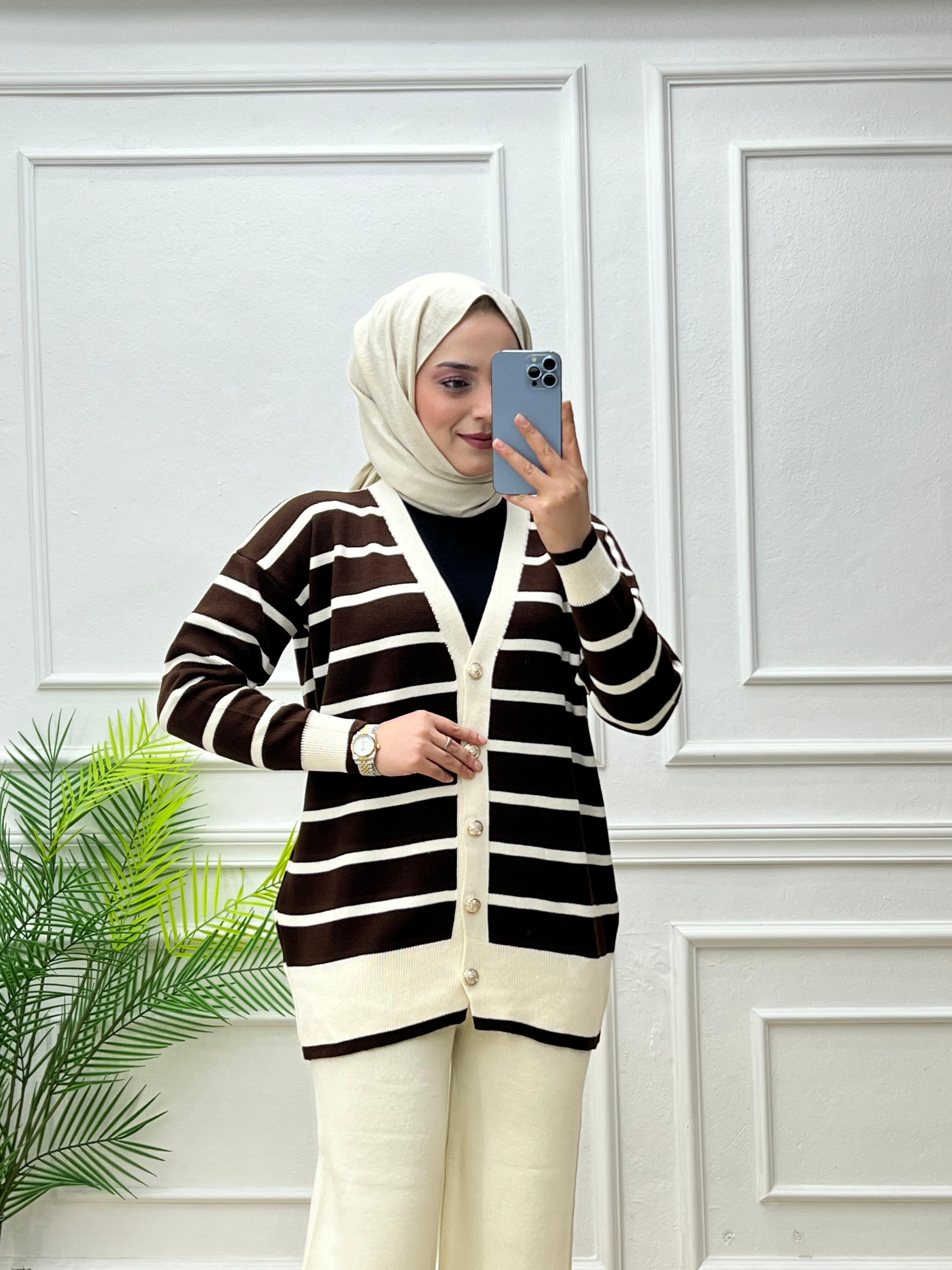 0244-Nurgül Triko Takım-Ekru