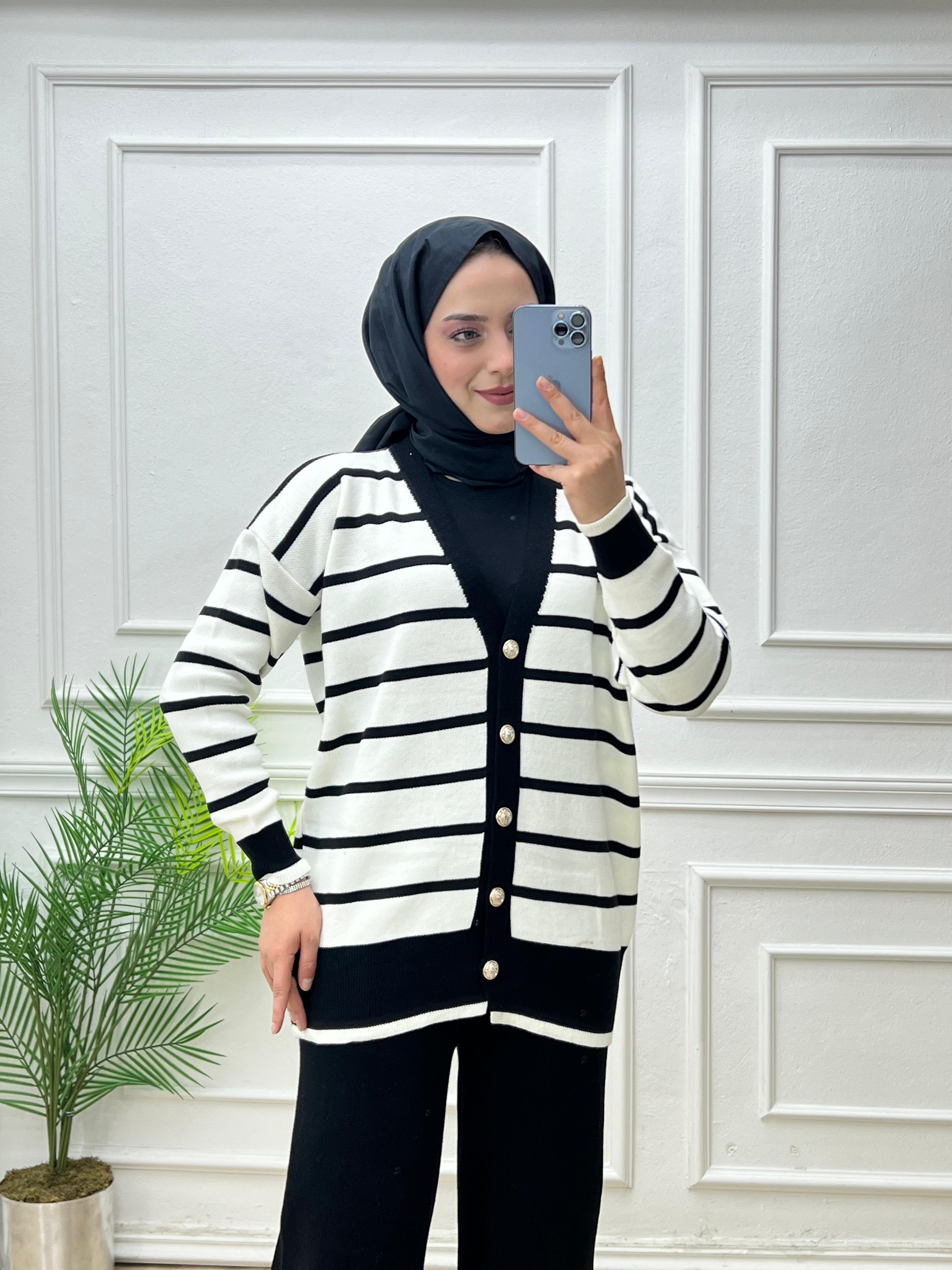 0244-Nurgül Triko Takım-Siyah