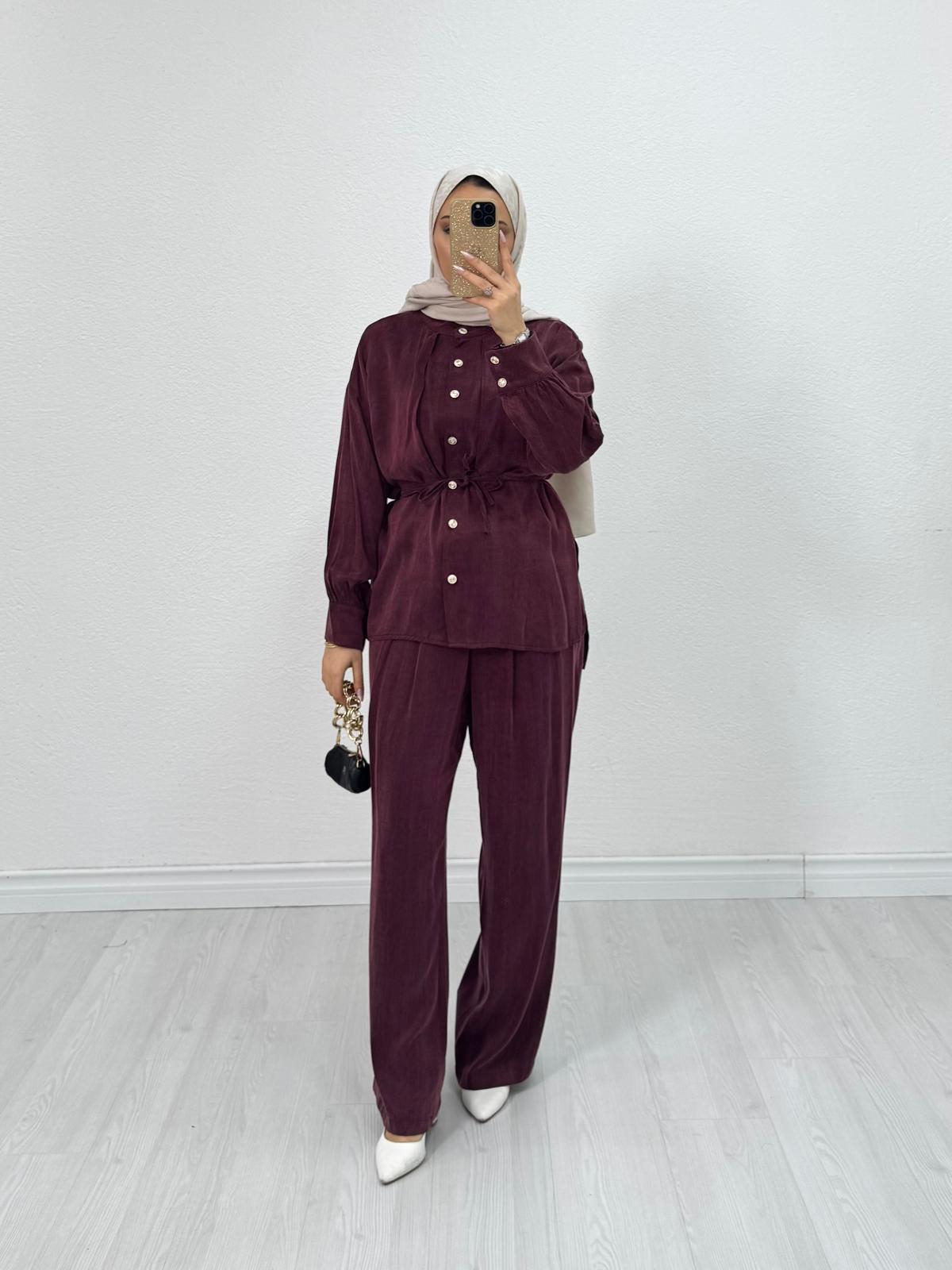0355-Wiole Takım-Bordo