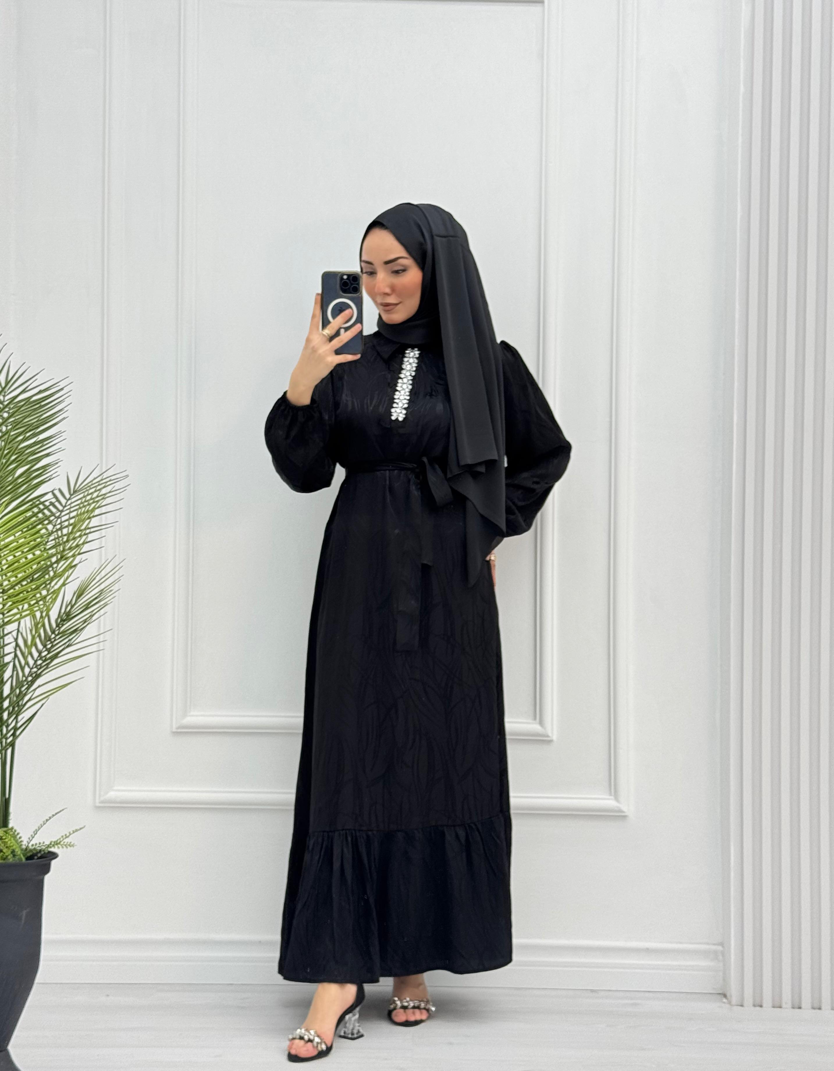 0658-Elegant Elbise-Siyah