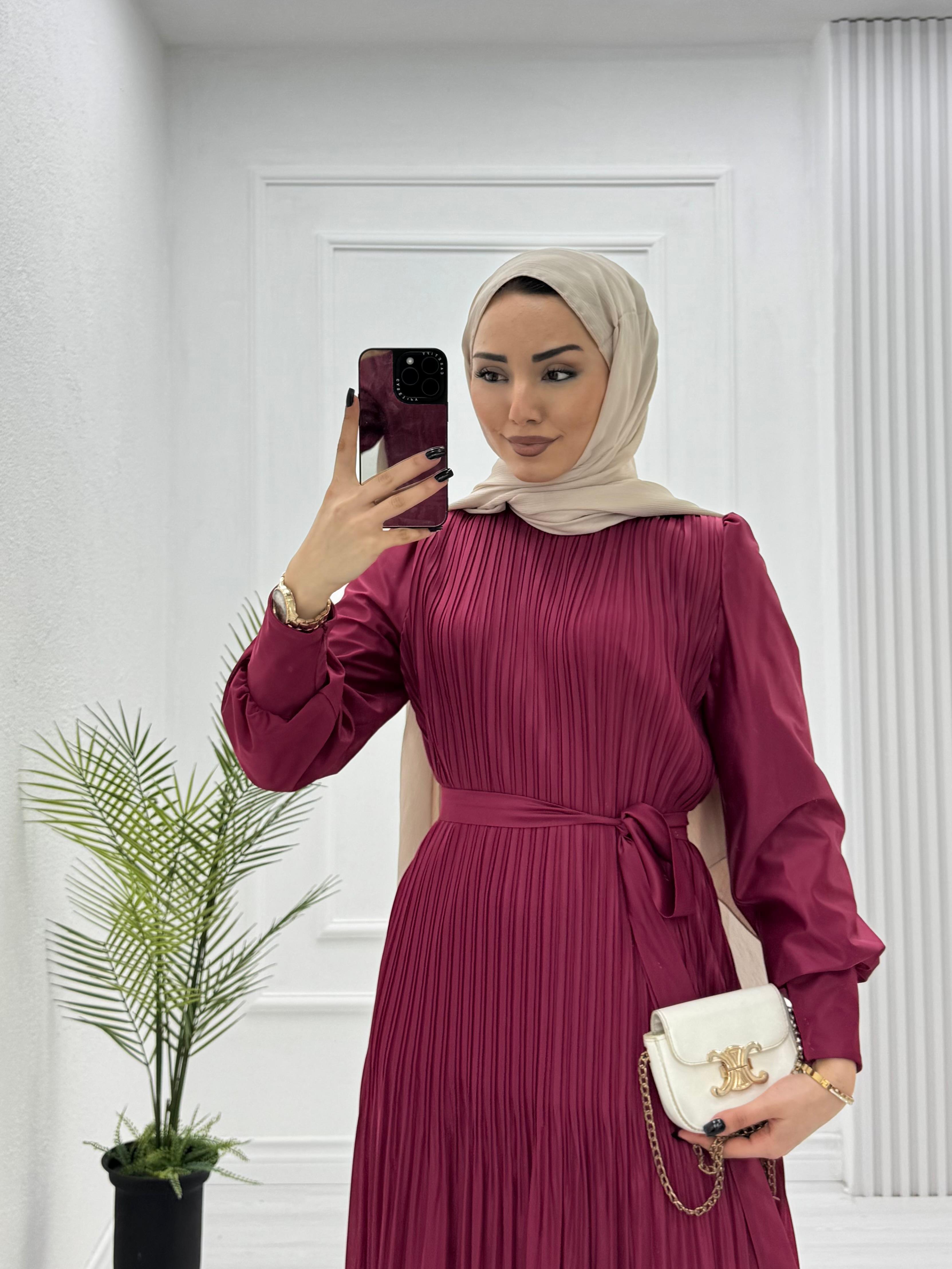 0934-Dilara Elbise-Bordo