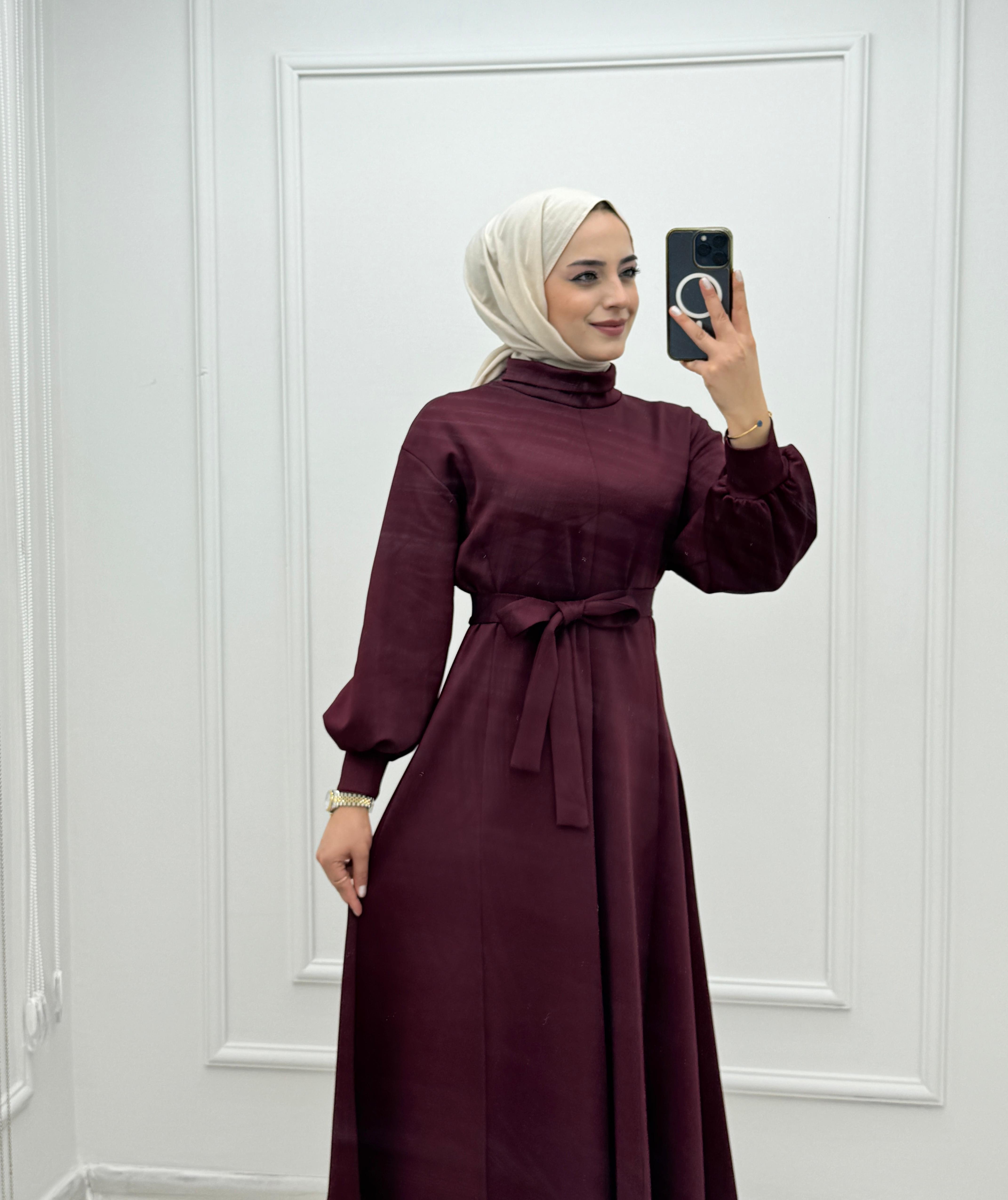 0987-Sare Elbise-Bordo