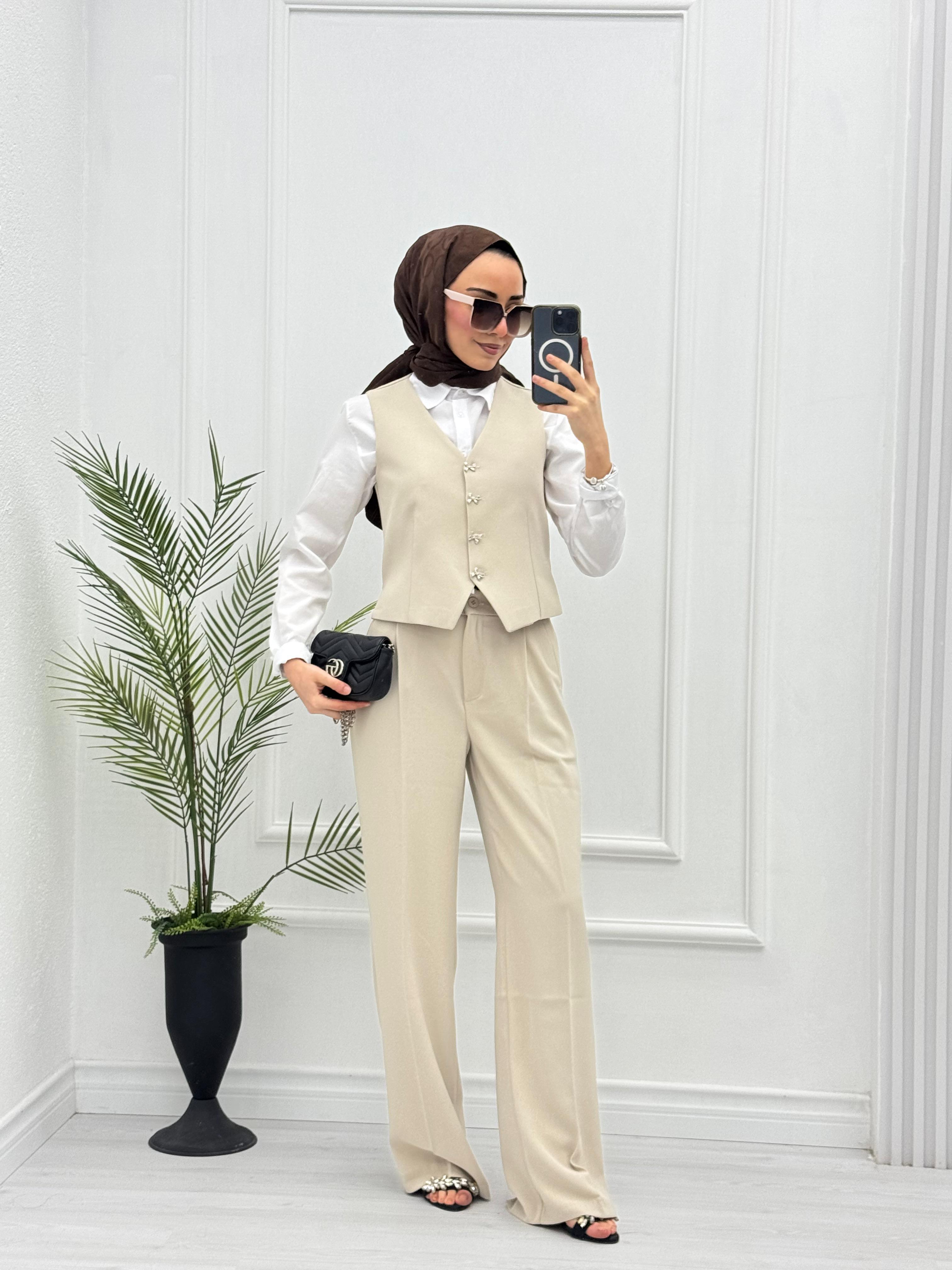 1003-Lina Takım-Krem