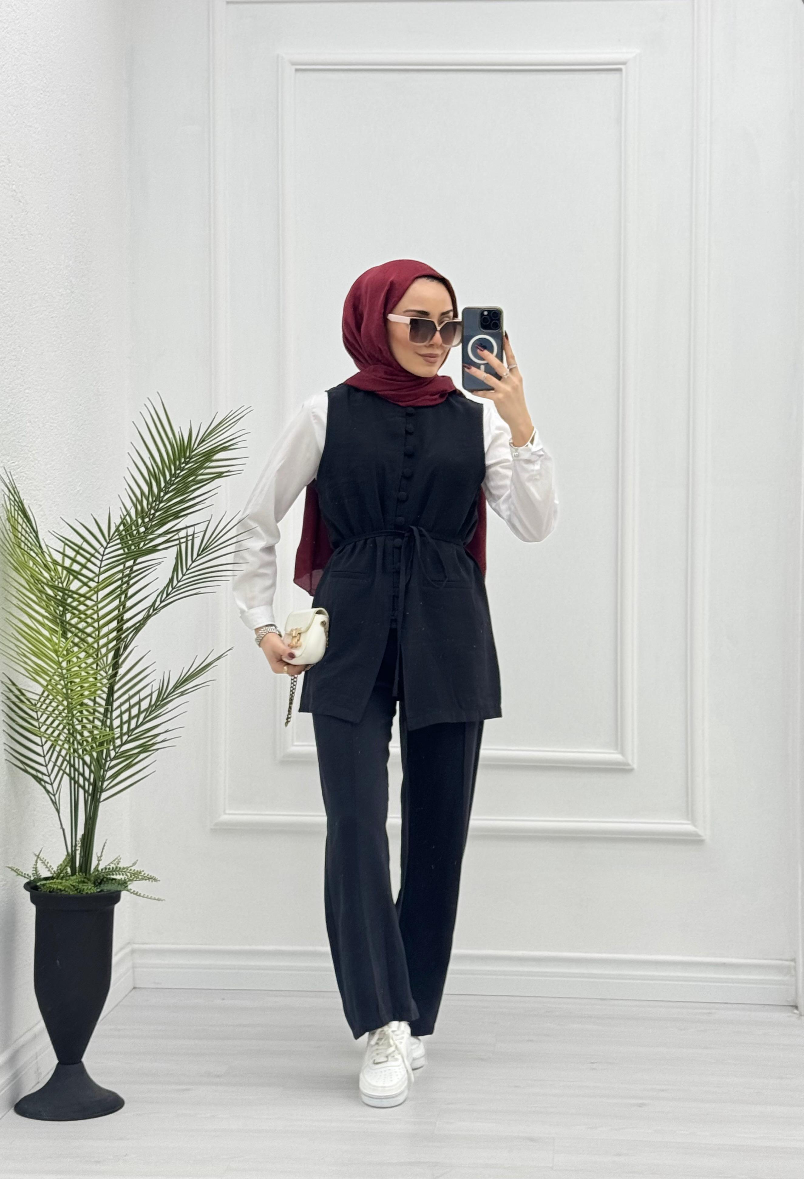 1032-Tencel Takım-Siyah