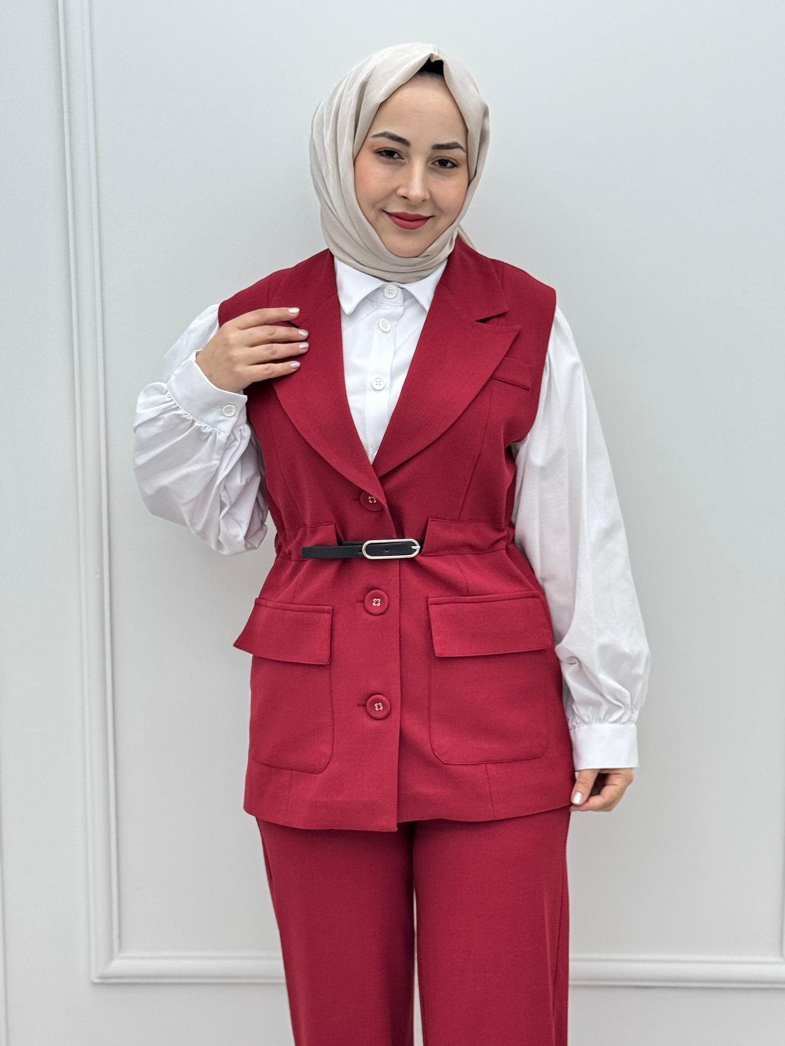 1087-Rabia İkili Takım-Bordo