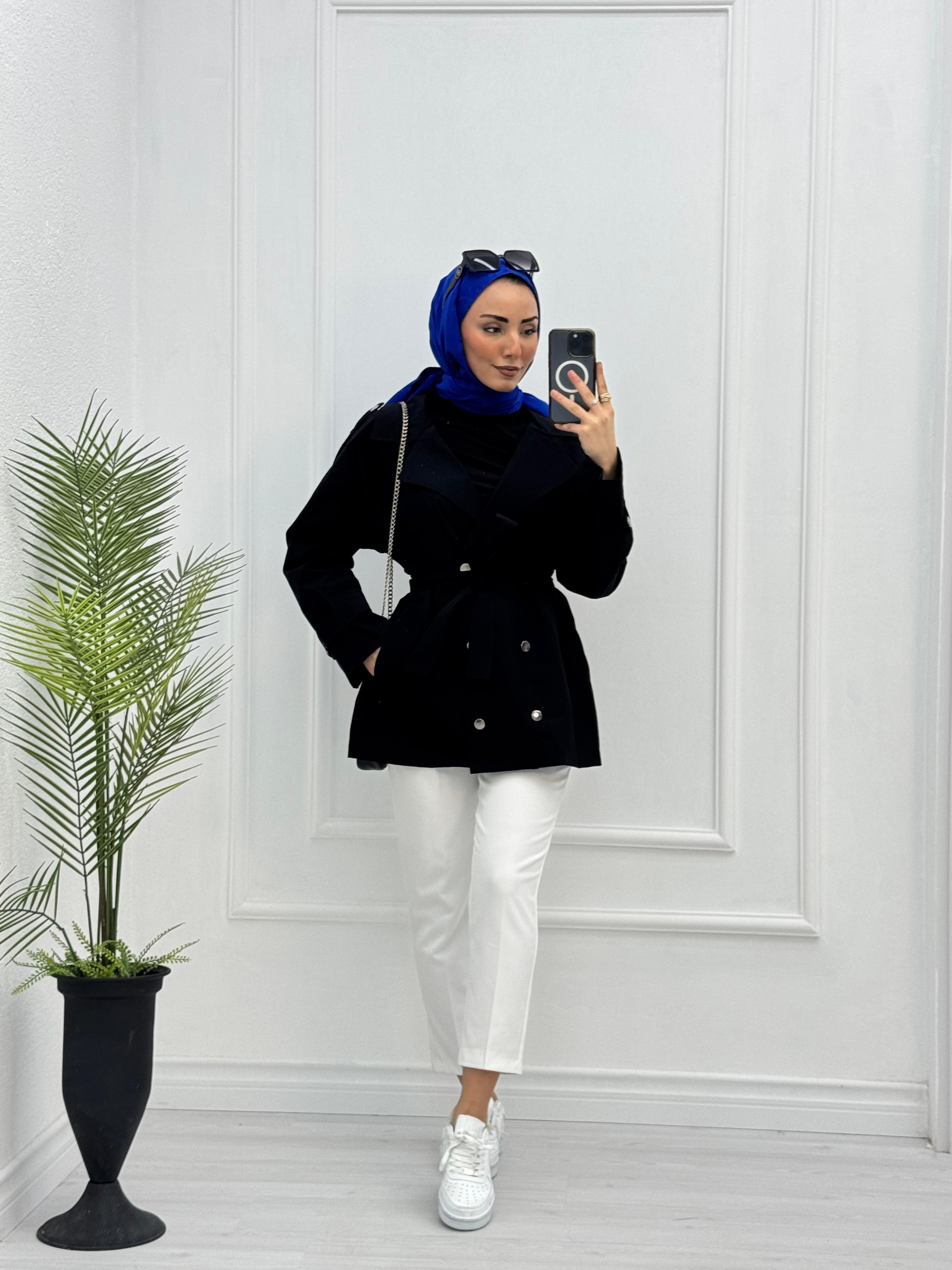 1258-Yazlık Trenç-Siyah