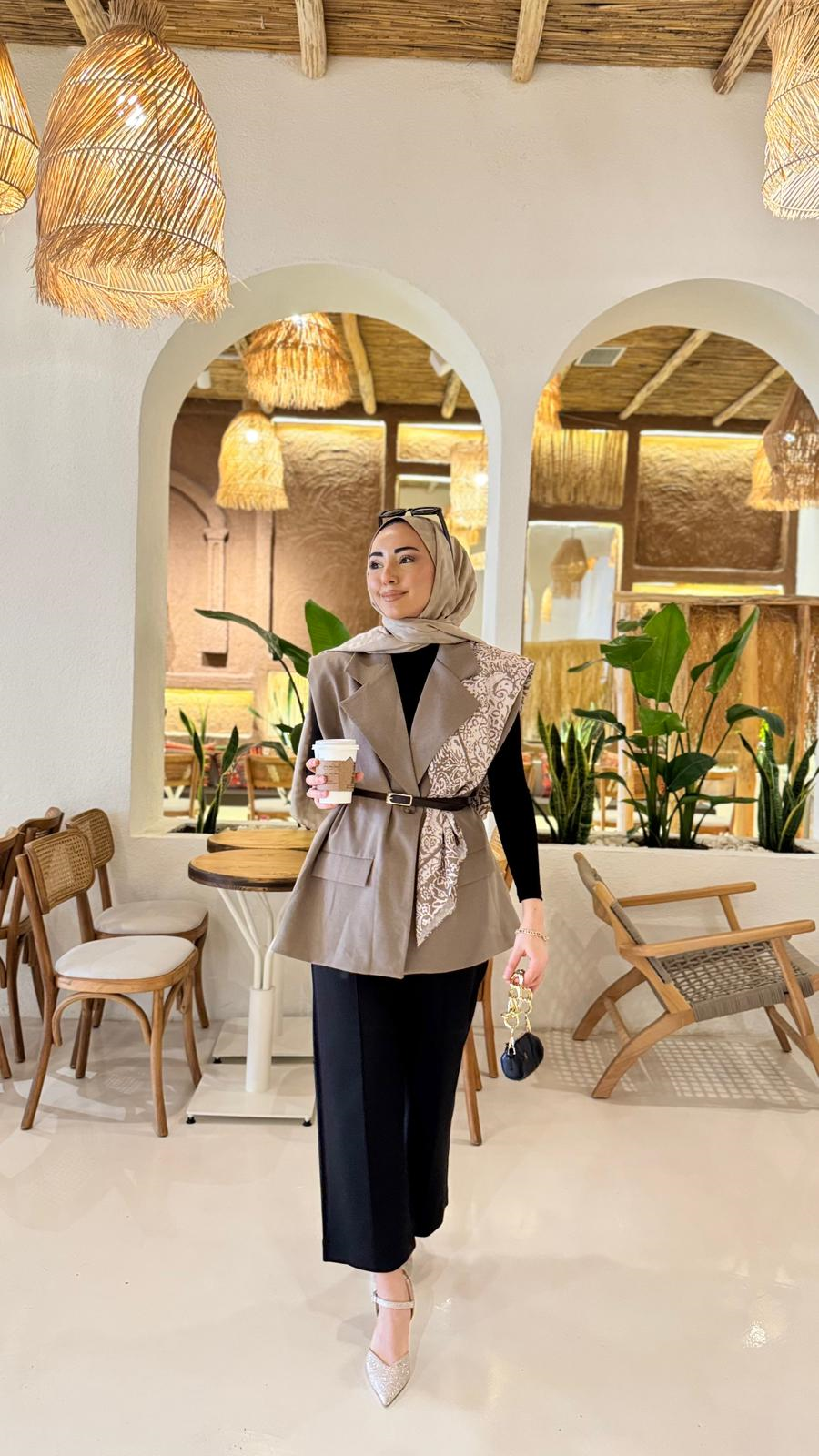 1287-Blazer Ceket-Haki