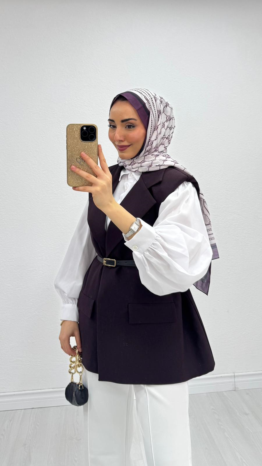 1287-Blazer Ceket-Mürdüm