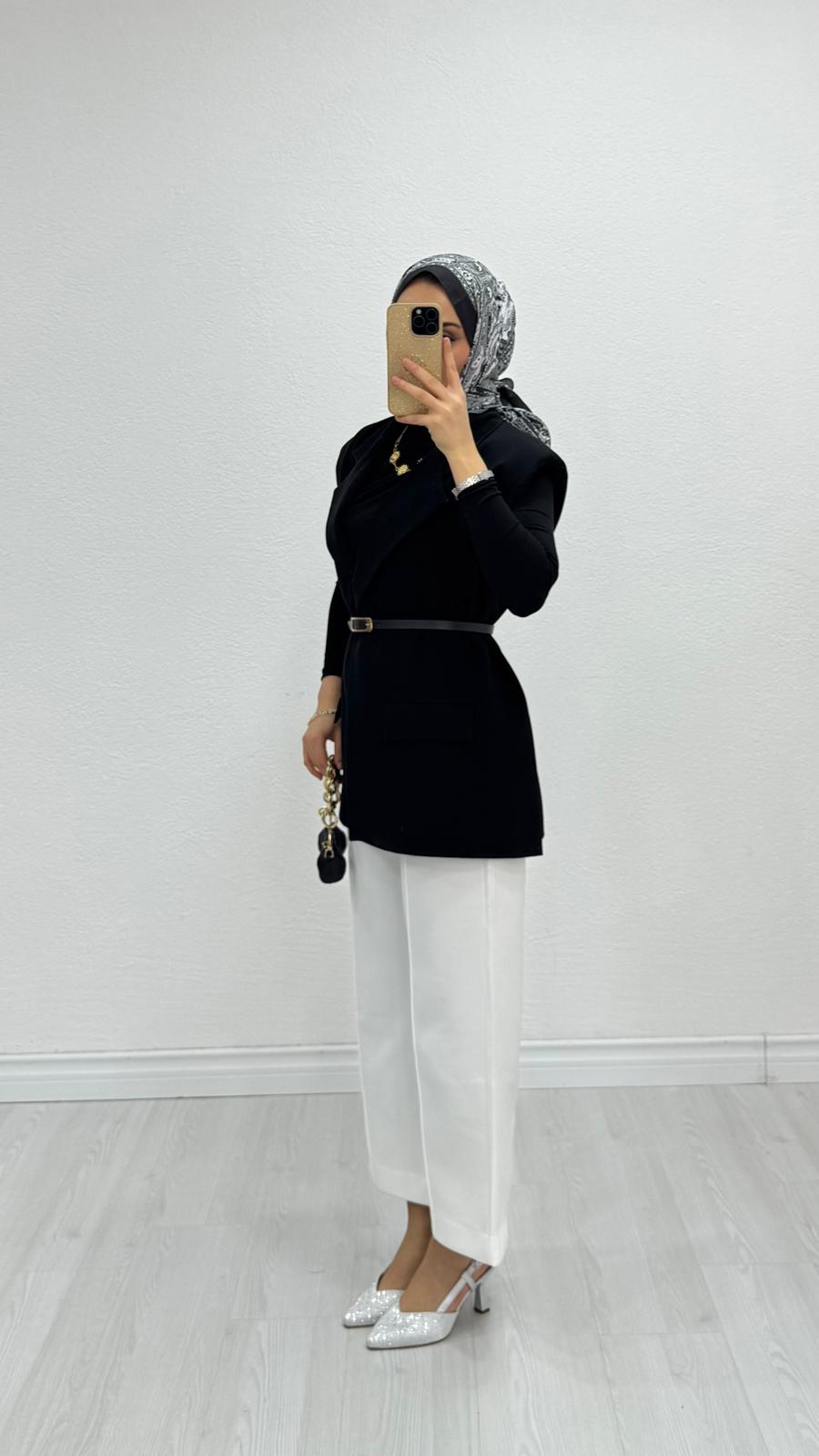 1287-Blazer Ceket-Siyah