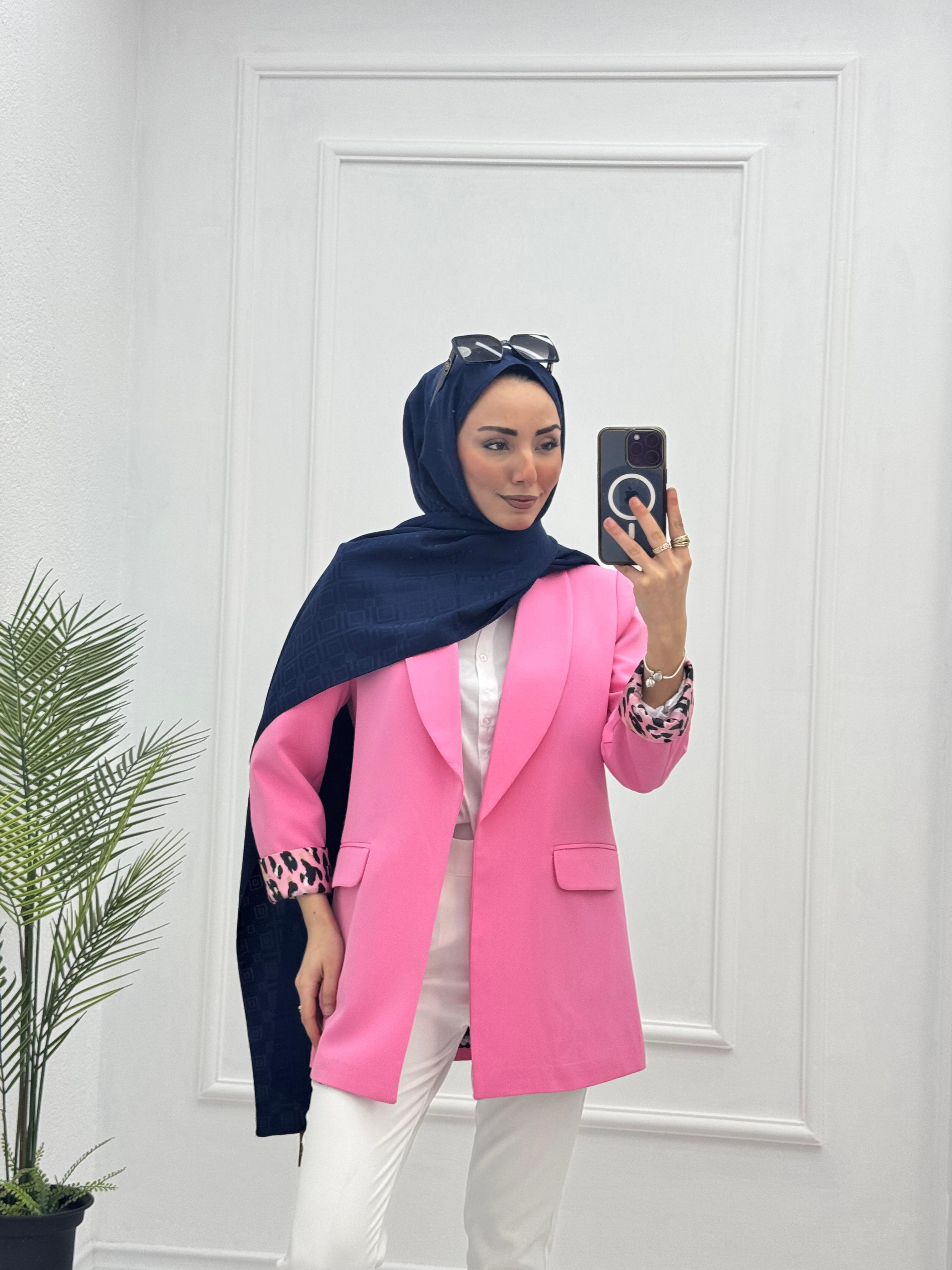 1297-Blazer Ceket-Pembe