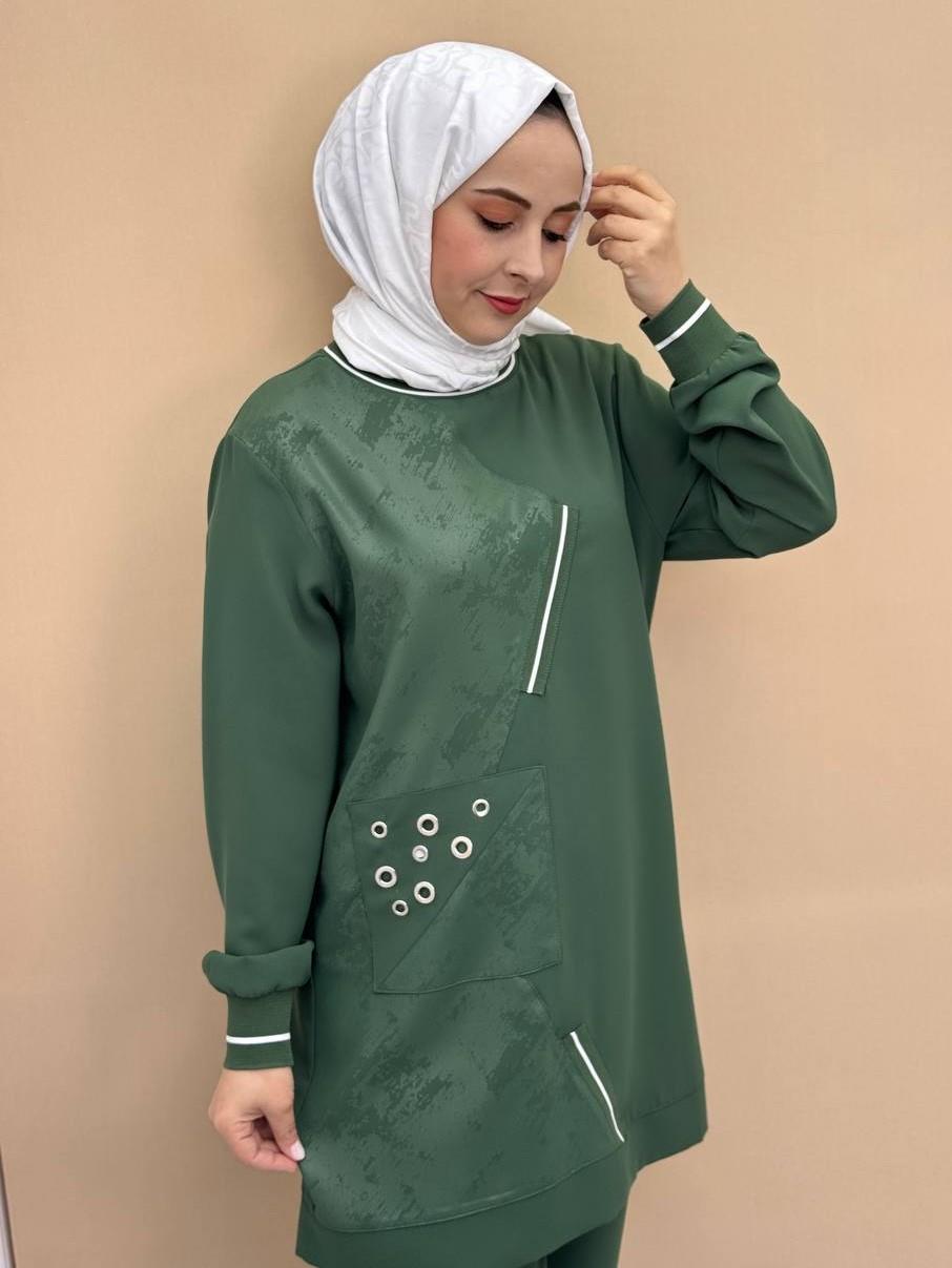 1625-Pantolon Takım-Yeşil