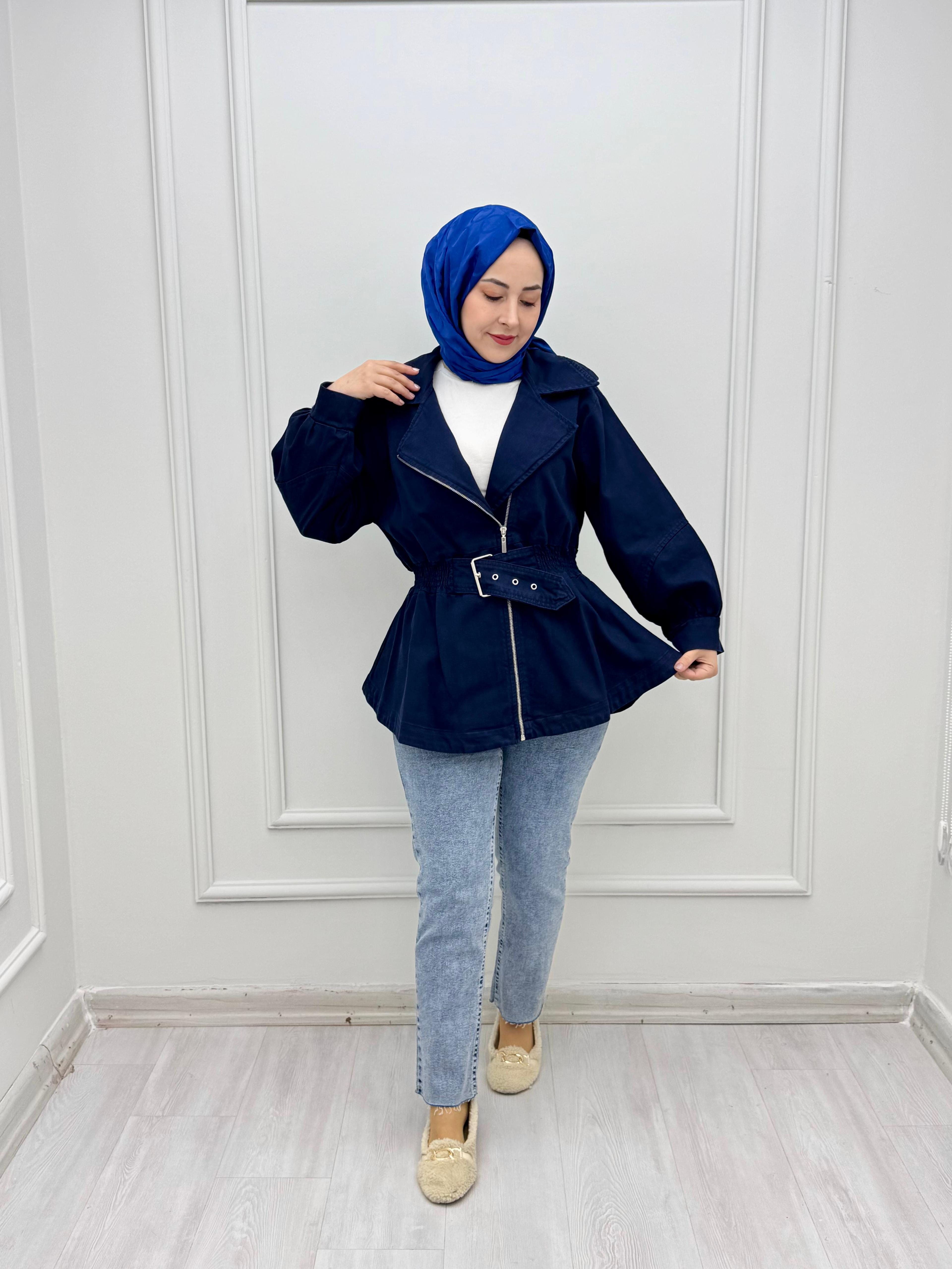 1950-Denim Ceket-Koyu Lacivert