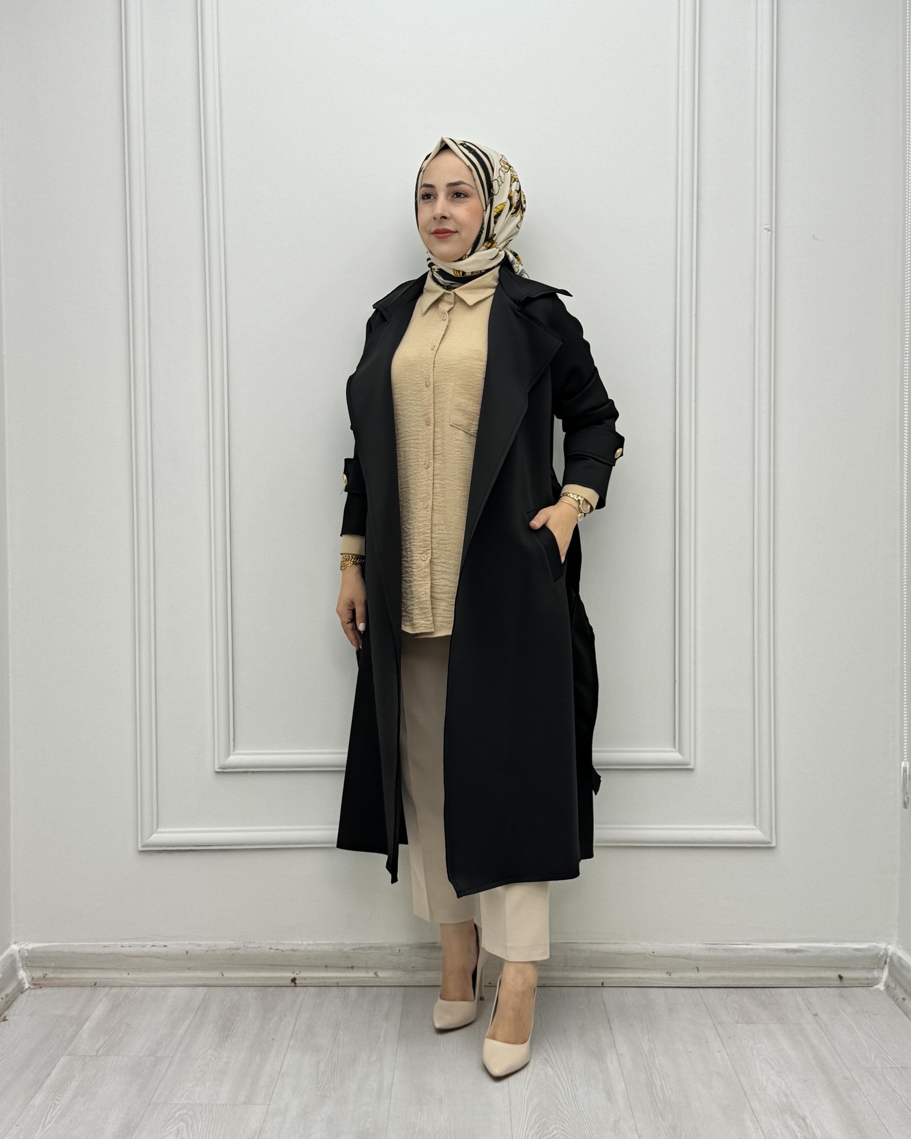 2073-Trençkot-Siyah
