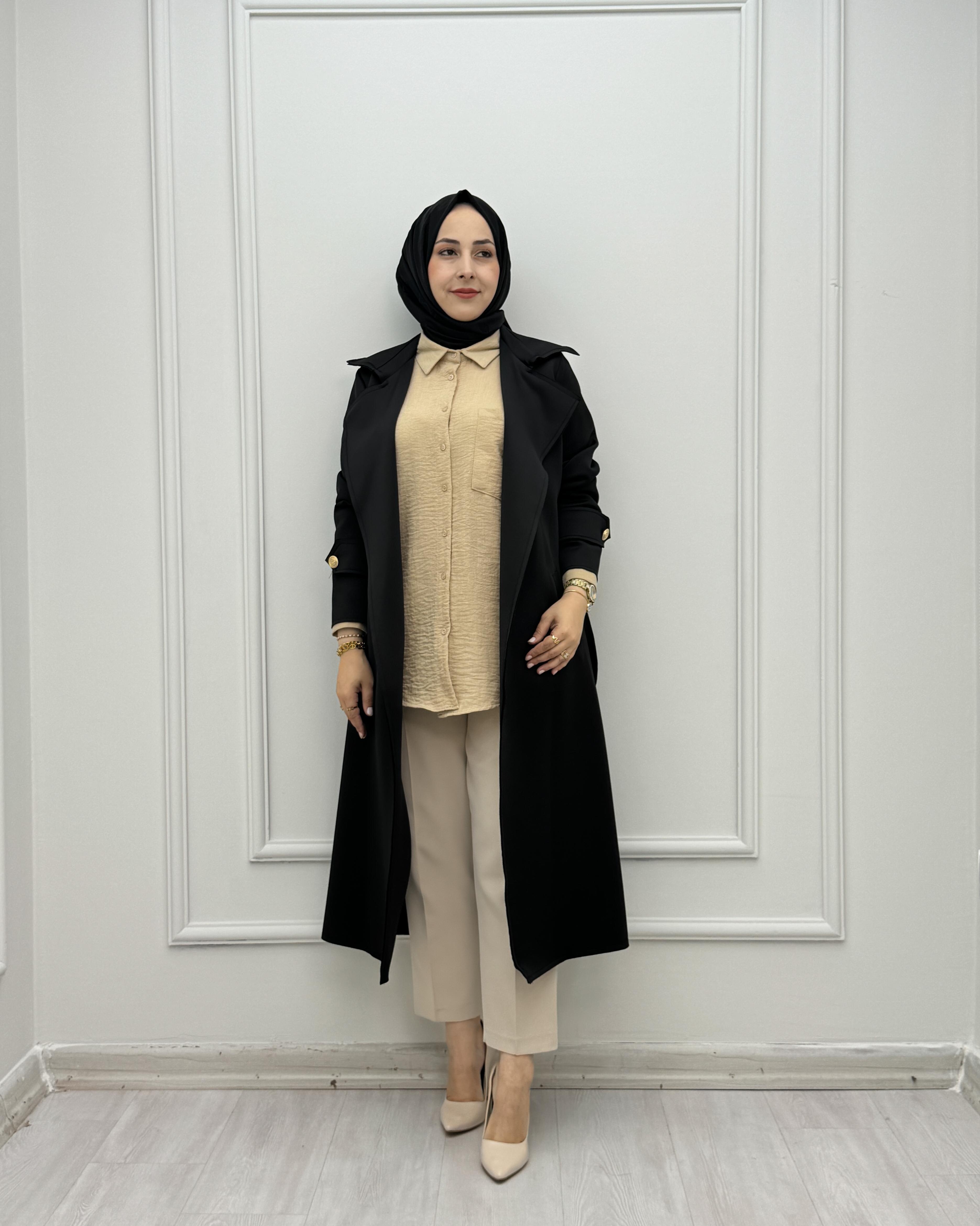 2073-Trençkot-Siyah