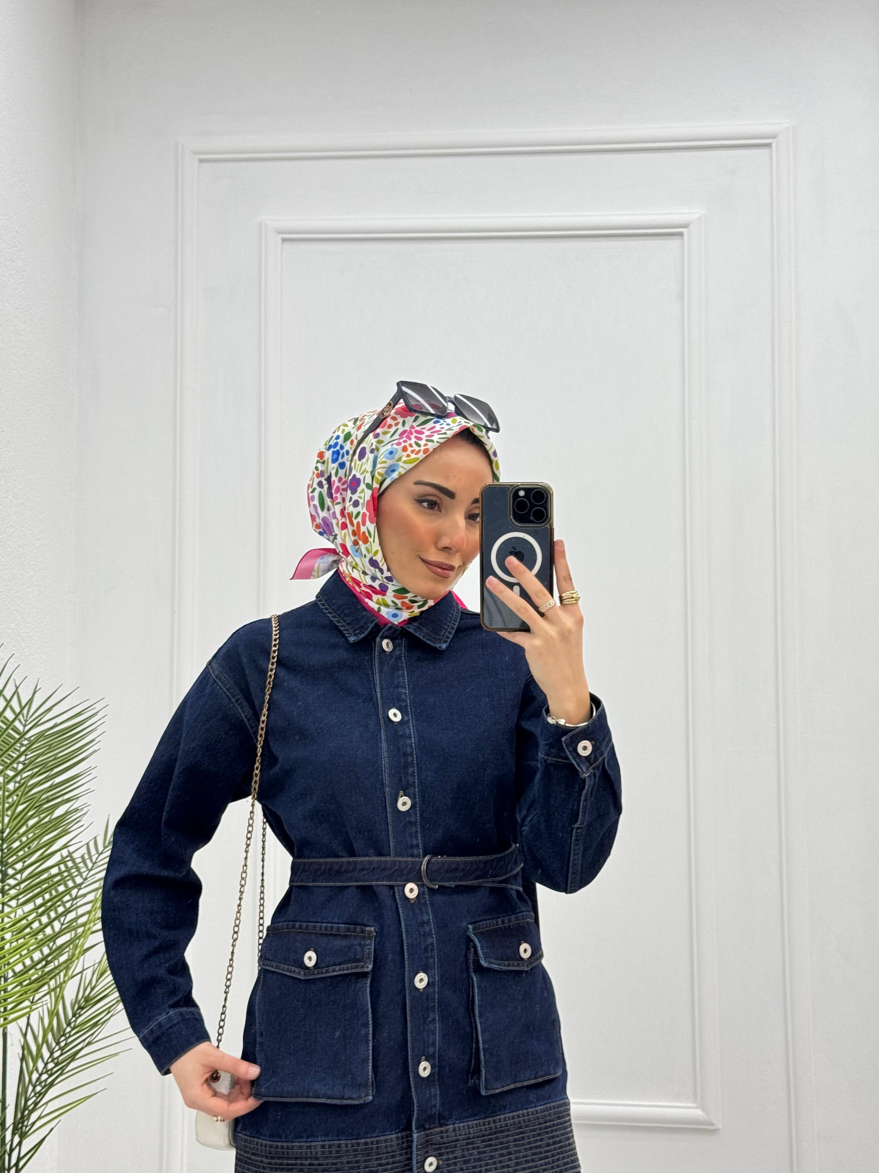 2152-Denim Takım-Koyu Mavi