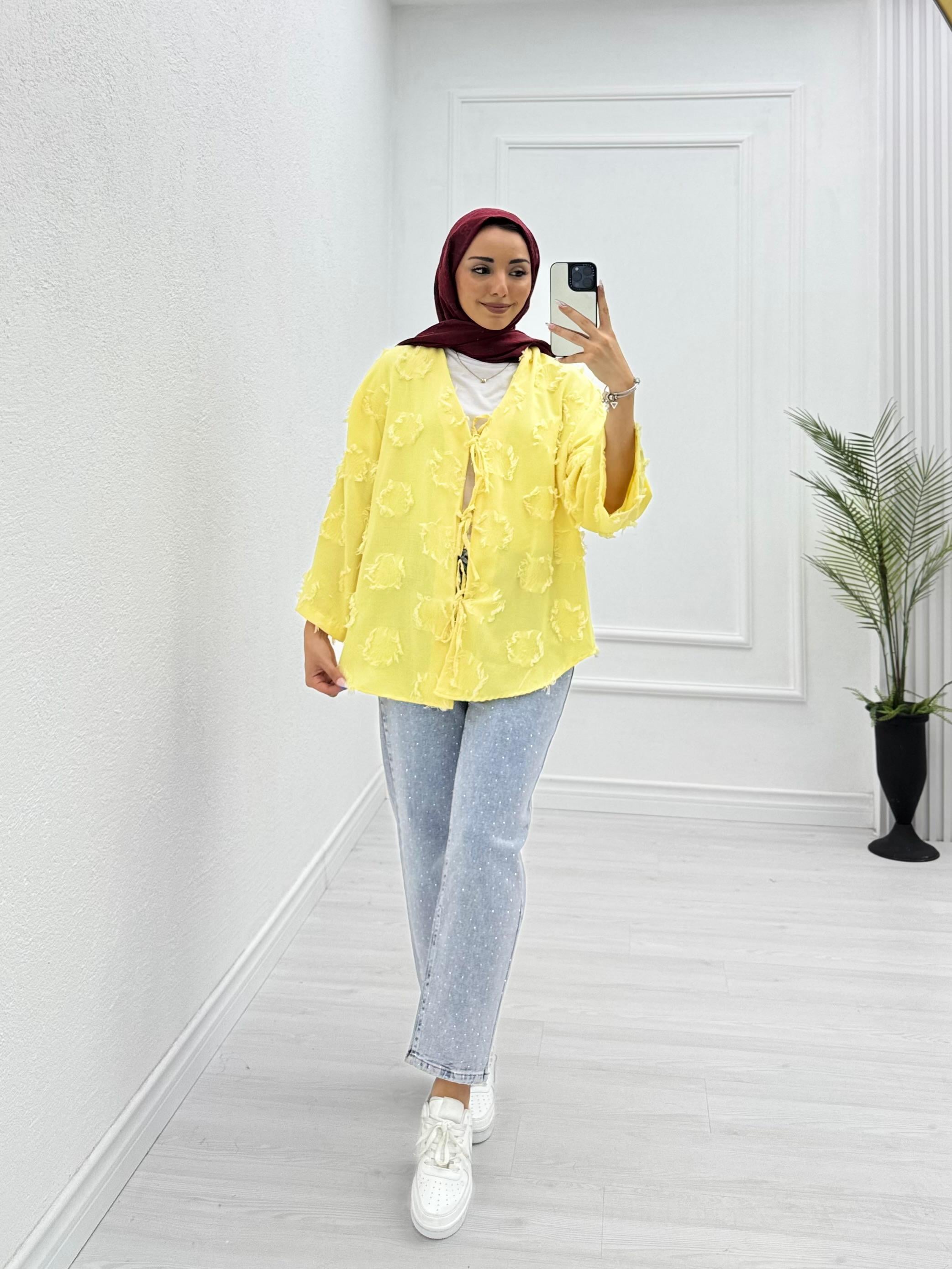 2199-Defne Kimono-Sarı