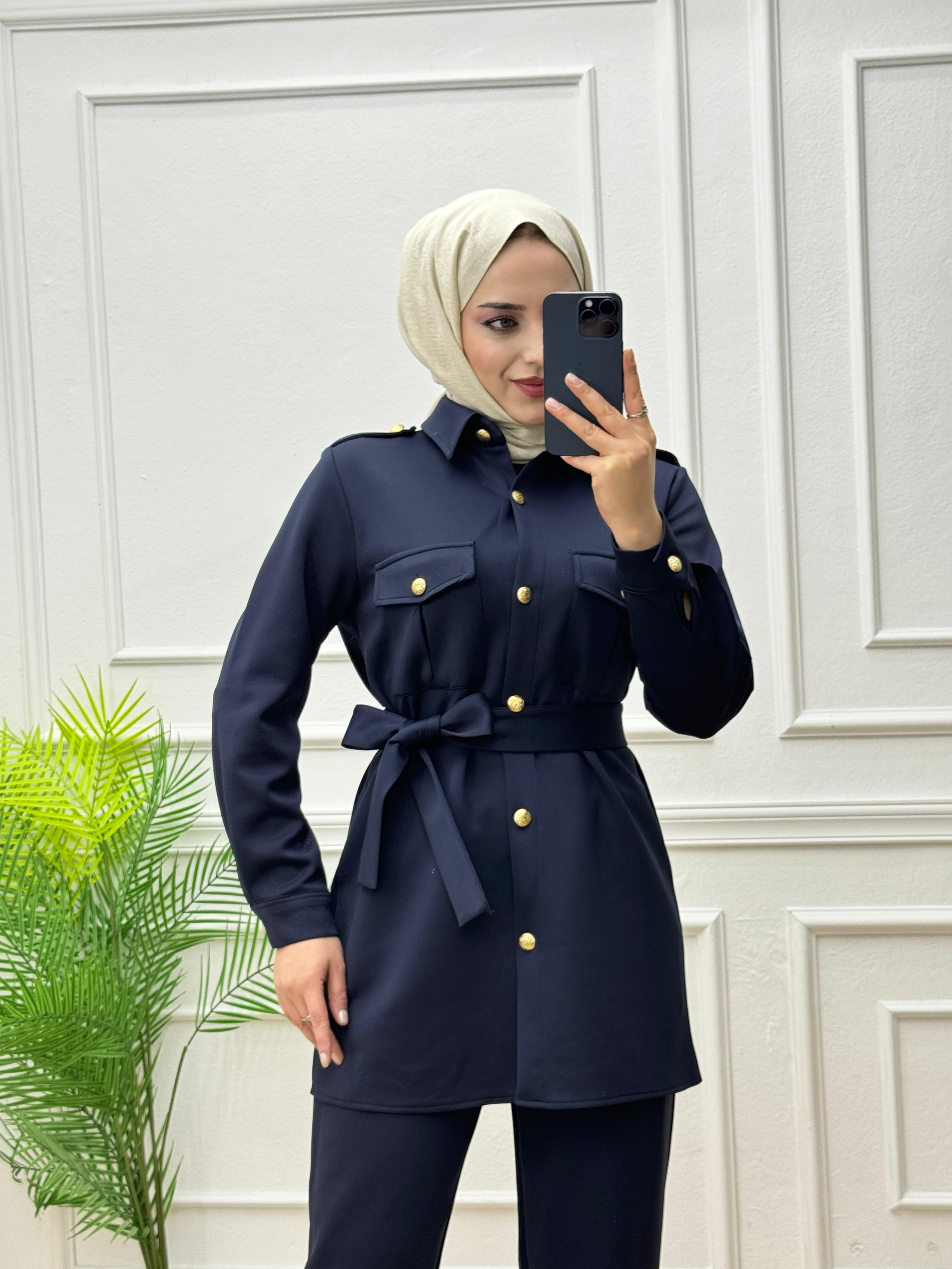2345-Liya Pantolon Takım-Lacivert