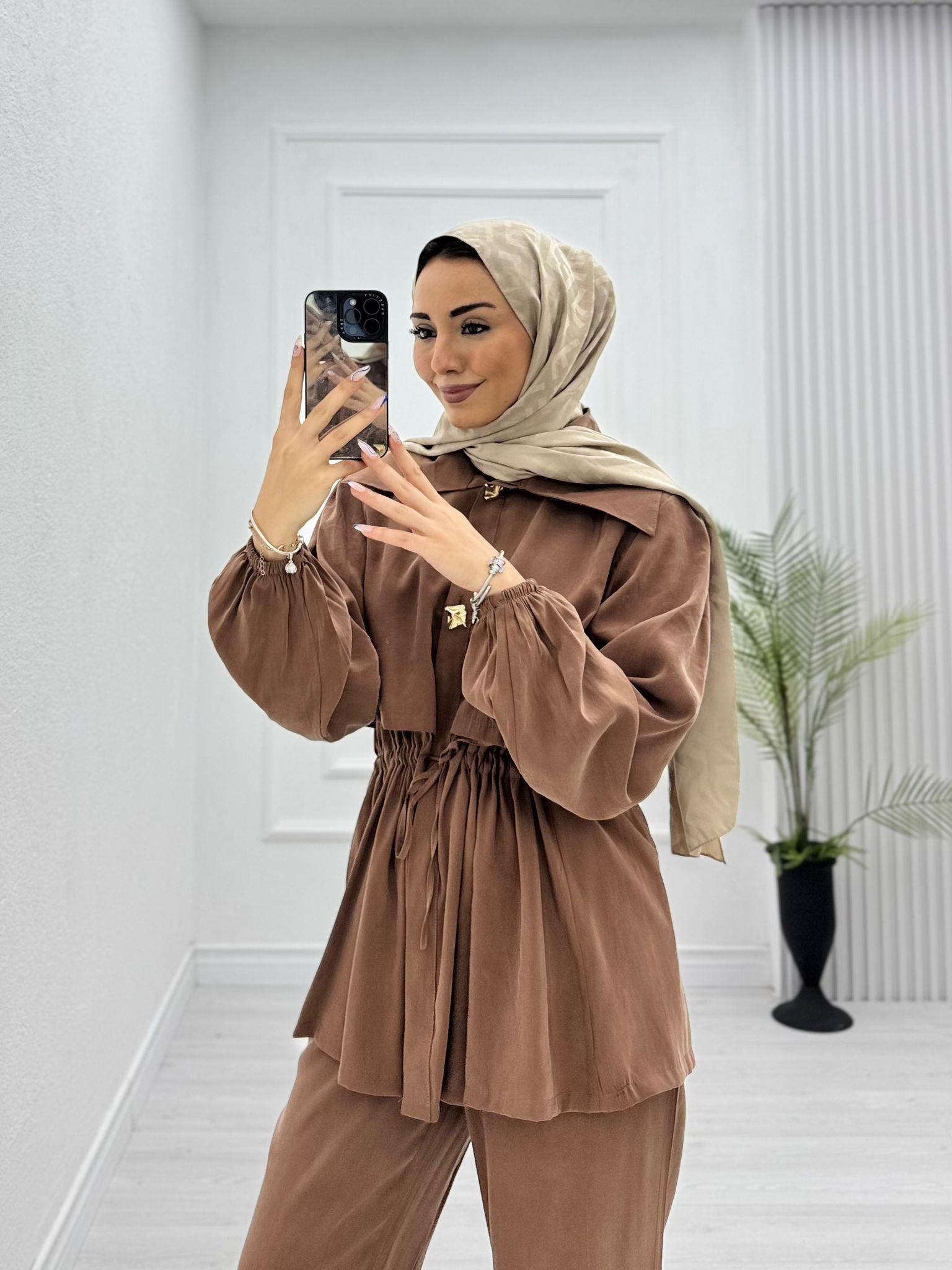 2433-Farah Takım-Kahverengi