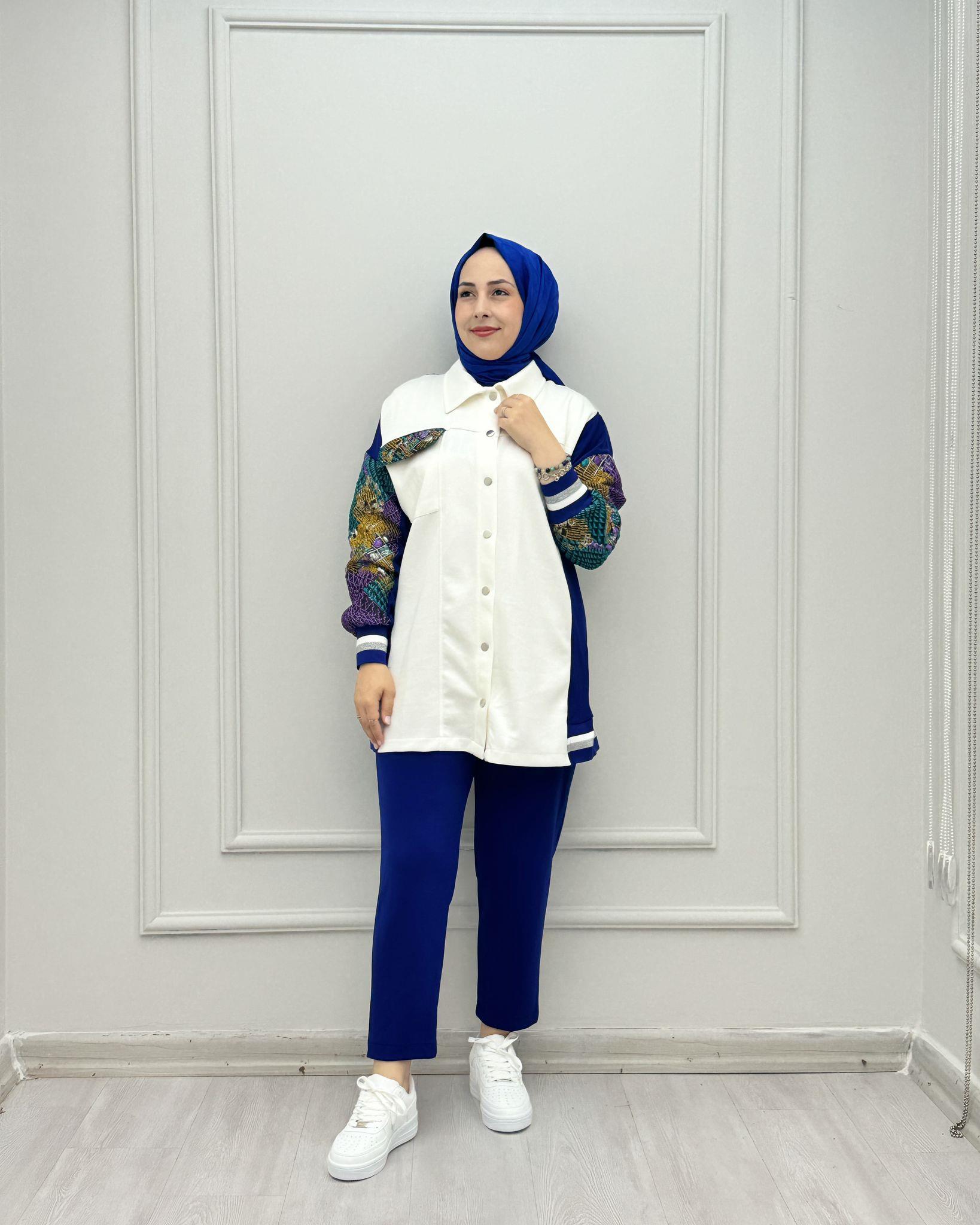 2439-Oysho İkili Takım-Saks Mavisi